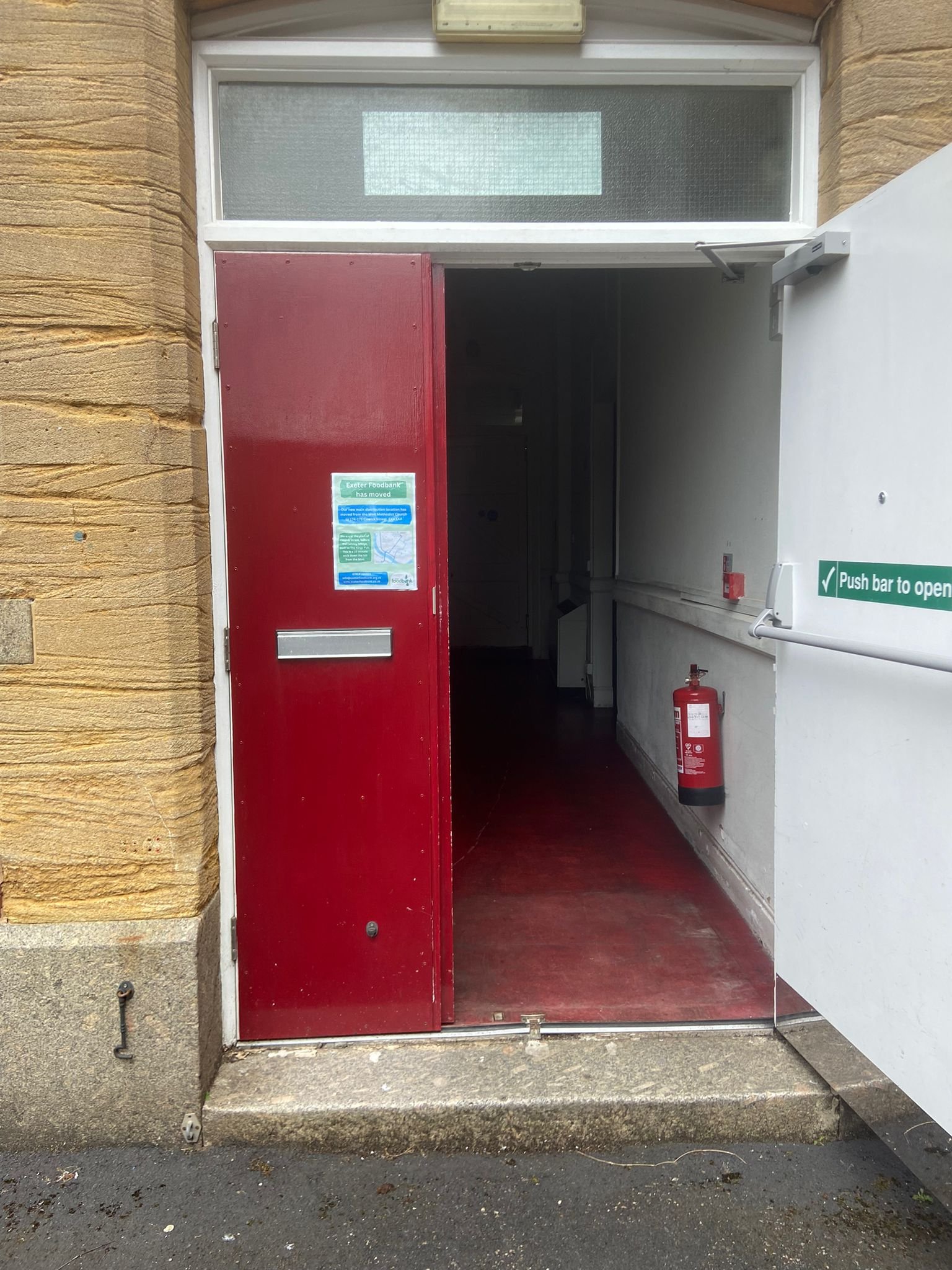 Entrance to Mint Methodist Church (ramp available)