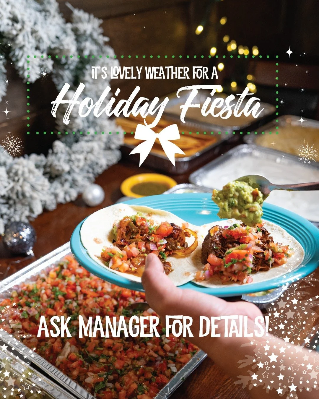 Let us handle the feast so you can bring the fiesta! 🎉🌮
📞 Order your holiday catering today, and we&rsquo;ll do the rest!