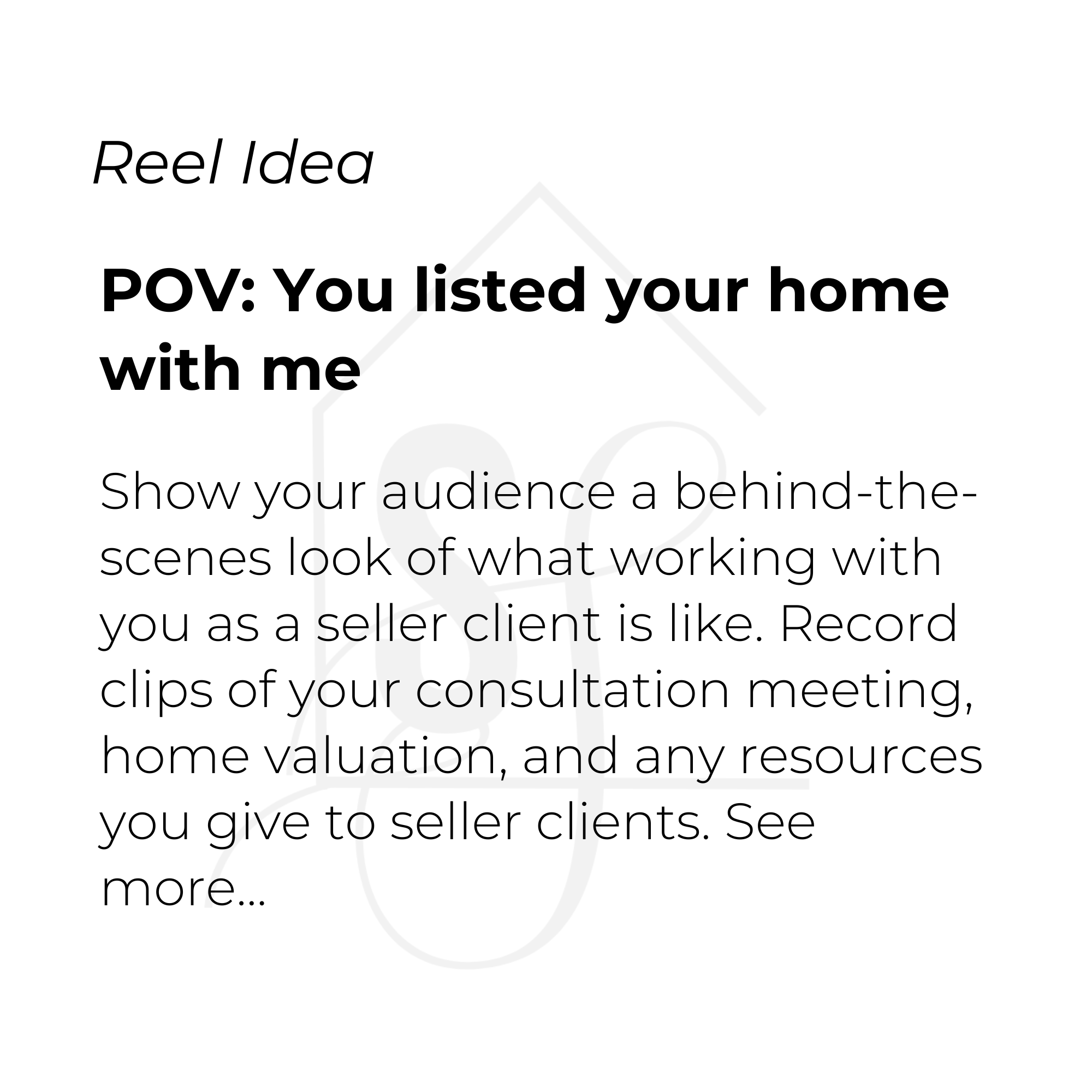 POV: You listed your home with me