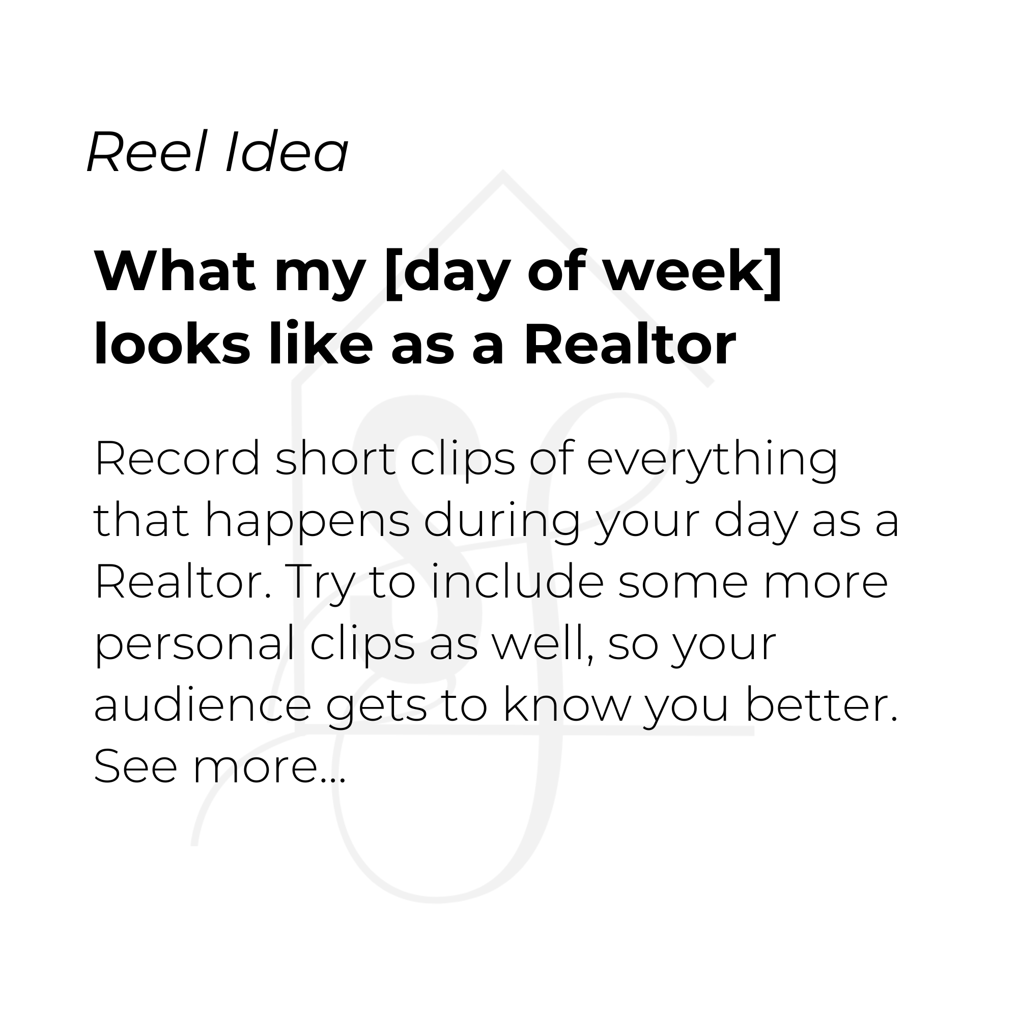 What my [day of week] looks like as a Realtor