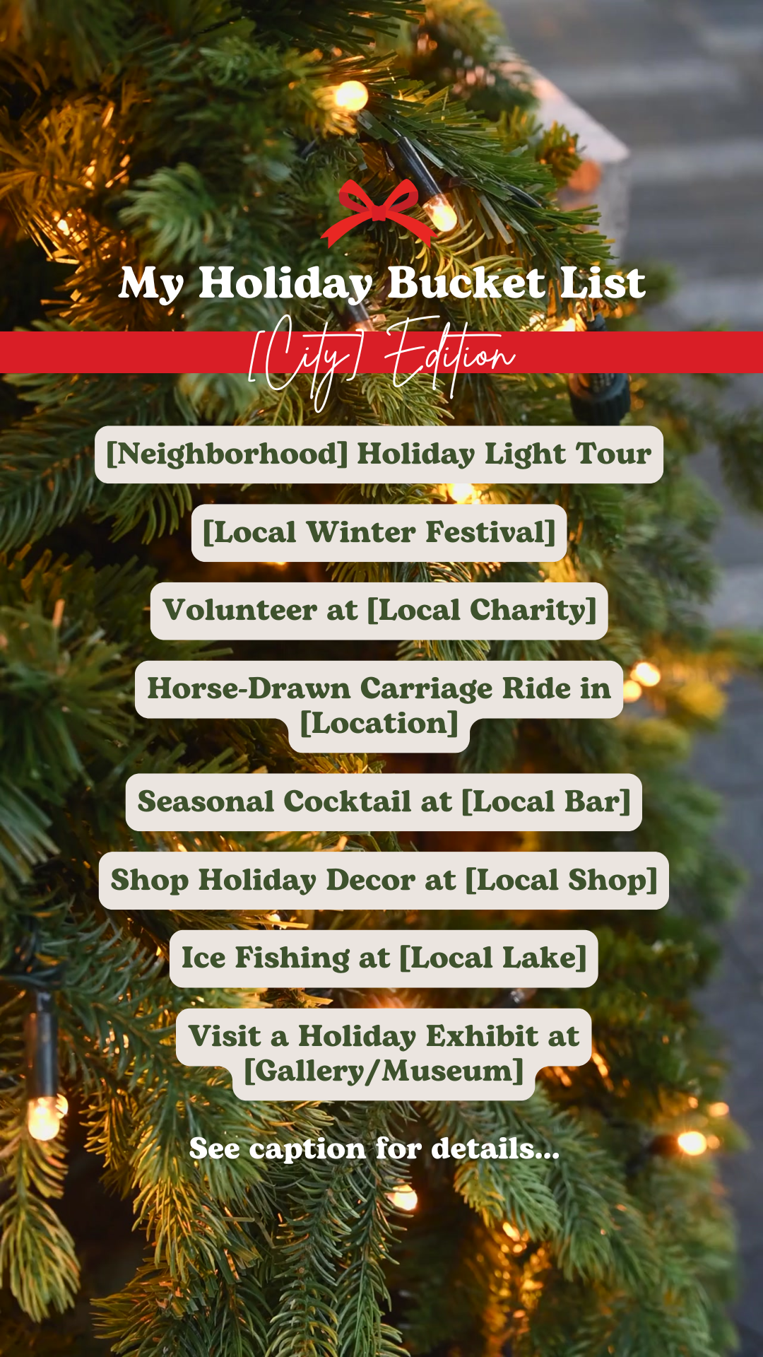 My holiday bucket list (City edition)