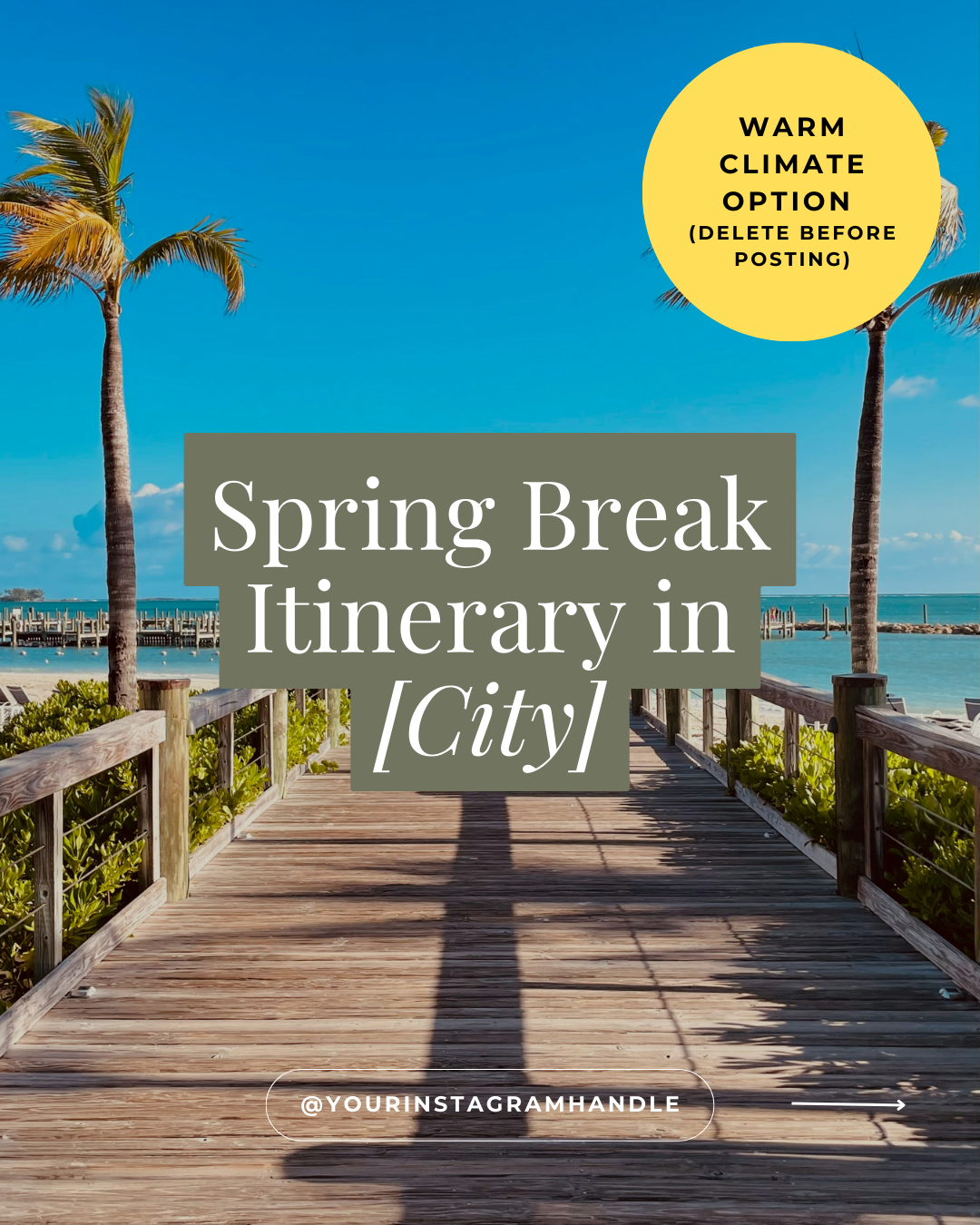 Spring break itinerary in [City]