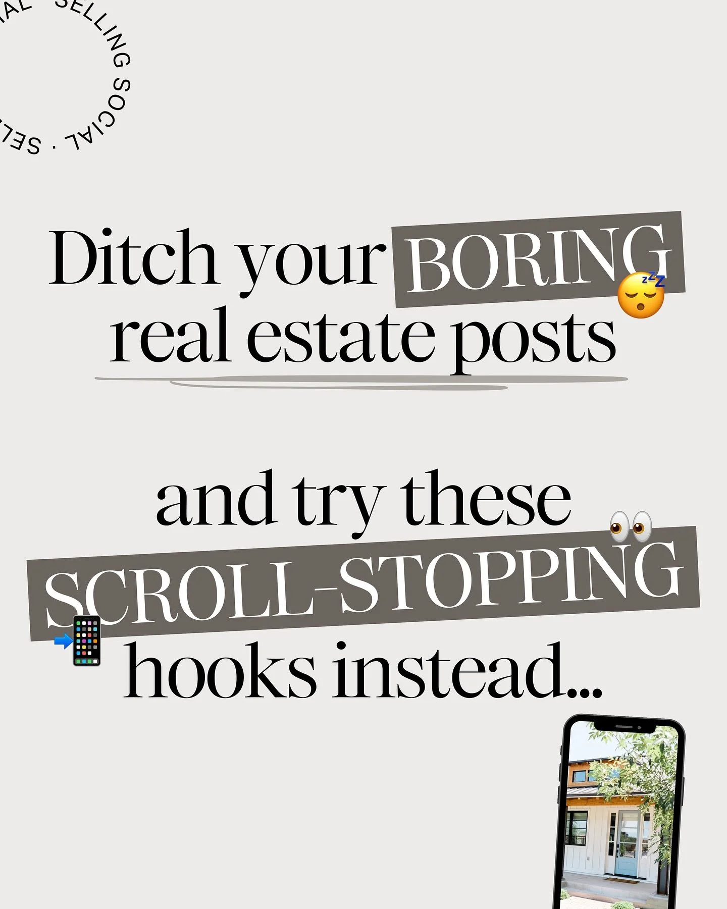 Realtors: you only get 3 seconds to grab attention&hellip; so your hook has to stop the scroll 👀✨

The difference between content that gets ignored vs. content that gets engagement?
➡️ A scroll-stopping opening line.

👉 Swipe to learn how to turn b