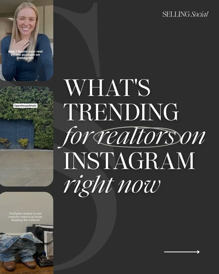 🌶️🔥 Here&rsquo;s what&rsquo;s trending for real estate agents...

I&rsquo;ve rounded up trending content that&rsquo;s blowing up on IG right now, and made them totally plug-and-play for real estate agents.

Swipe for ideas, examples, and exactly ho