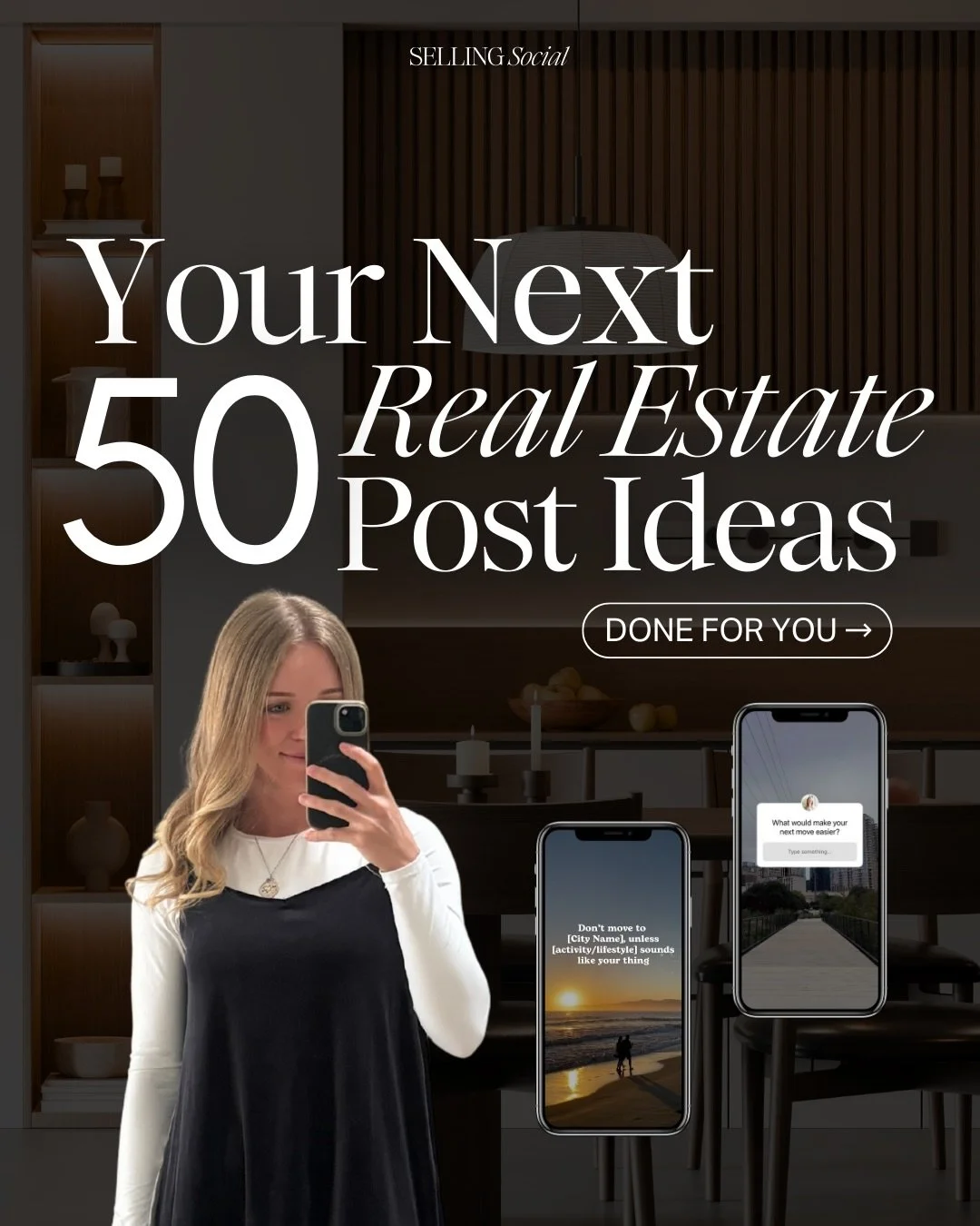 Realtors: If you never know what to post&hellip; I got you 🤝🤩

Here are 50 done-for-you post ideas for reels, carousels and stories that you can start using today.

Want the full list in a PDF you can save?
Comment SHARE and I&rsquo;ll send it stra