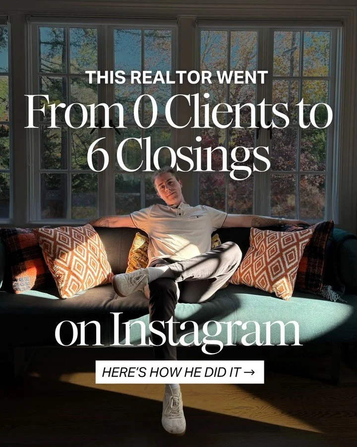 From 0 clients and 4 posts &rarr; 6 transactions and 500 local followers

One year ago, Ben started his real estate career with just 0 clients and 4 Instagram posts.

Today he has:
✨ 6 closed transactions
✨ Warm leads in his pipeline
✨ 500+ new local