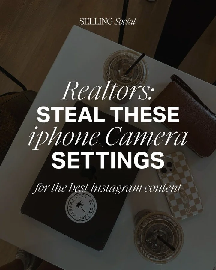 Realtors: Steal these iPhone camera settings 📸📱

💎 Record video on 4k at 30fps
💎 Turn HDR video OFF
💎 Turn Grid and Level ON
💎 On Instagram, turn Upload at Highest Quality ON

Save this for your next filming day and follow @sellingsocial.co for