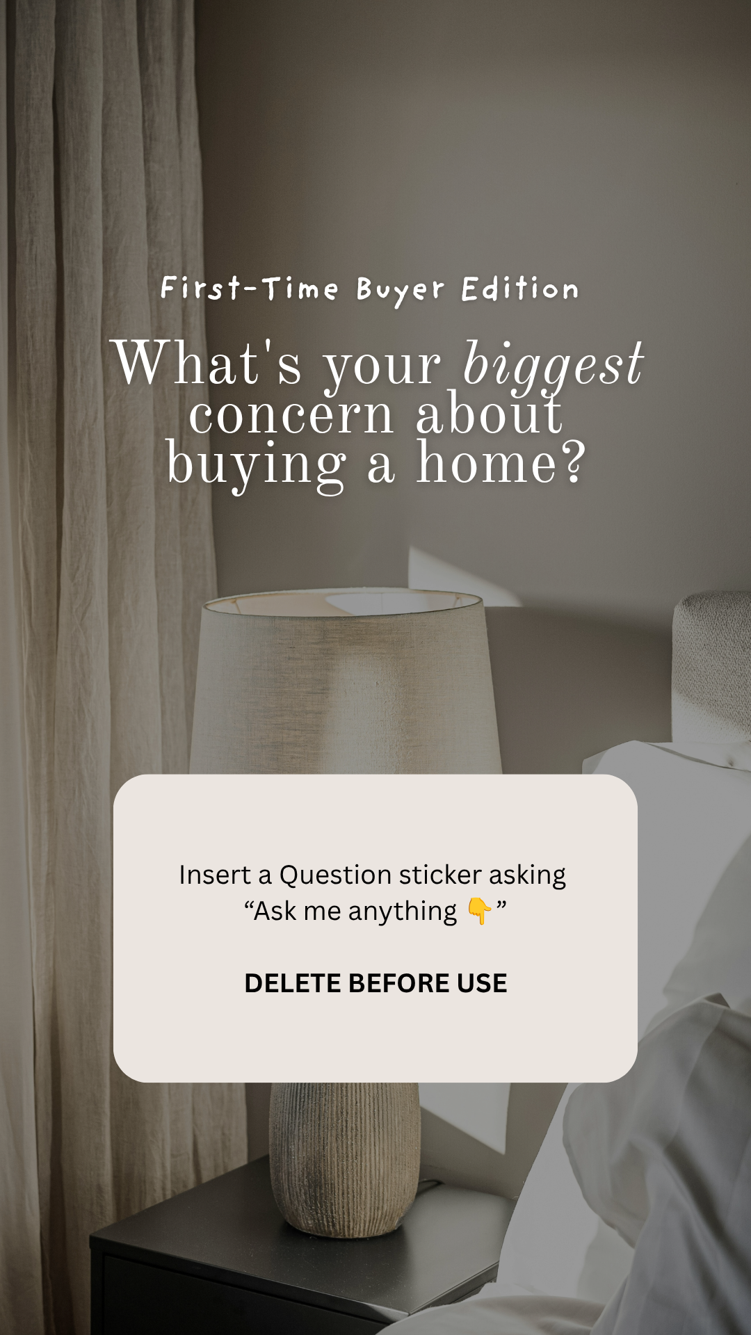 First-time buyer concerns story template