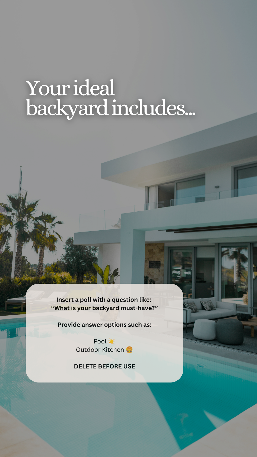 Dream backyard story template