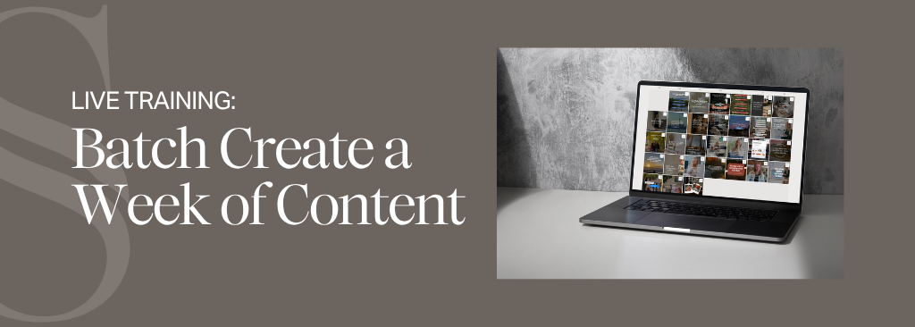 Live Training: Batch Create a Week of Content
