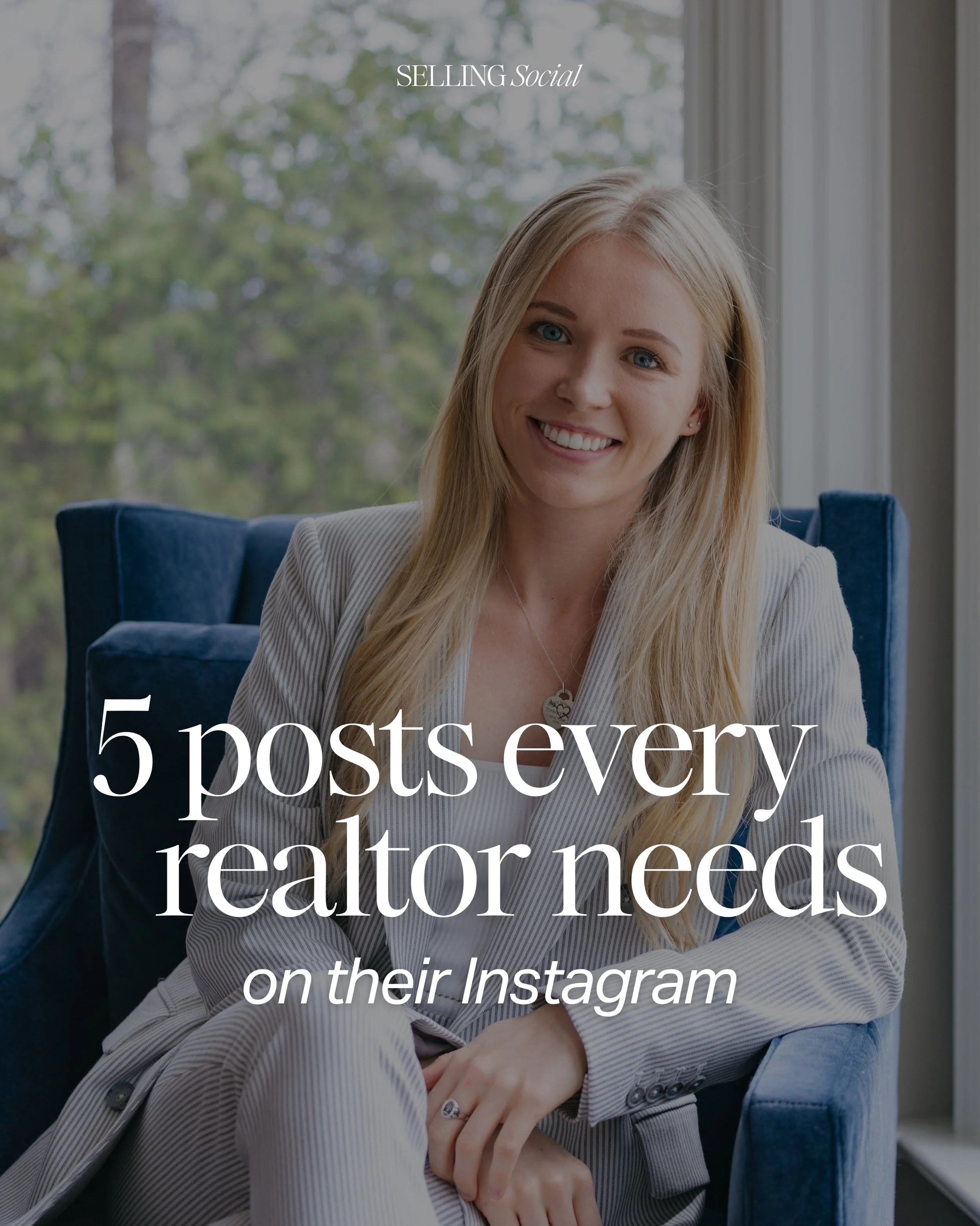 These are the 5 posts every realtor needs on their Instagram (and most agents are missing at least one) 👀👇

👋 Introduction post
📅 Monthly events calendar
📒 Free resource
🙋&zwj;♀️ Personal lifestyle post
🏡 Services post

Comment &lsquo;CONTENT&