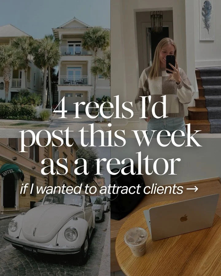 These are the 4 reels I&rsquo;d post this week if I wanted to attract real estate clients on Instagram👇

Comment &lsquo;SOCIAL&rsquo; and I&rsquo;ll show you how to get templates for these posts that you can customize in minutes!

#SellingSocial #Re