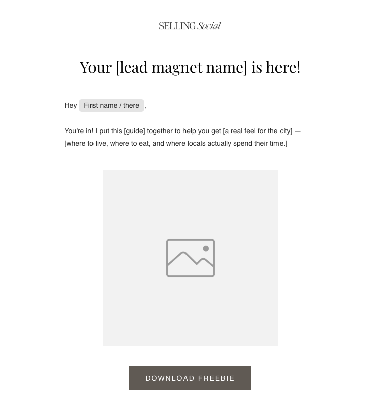 Lead Magnet Email Template