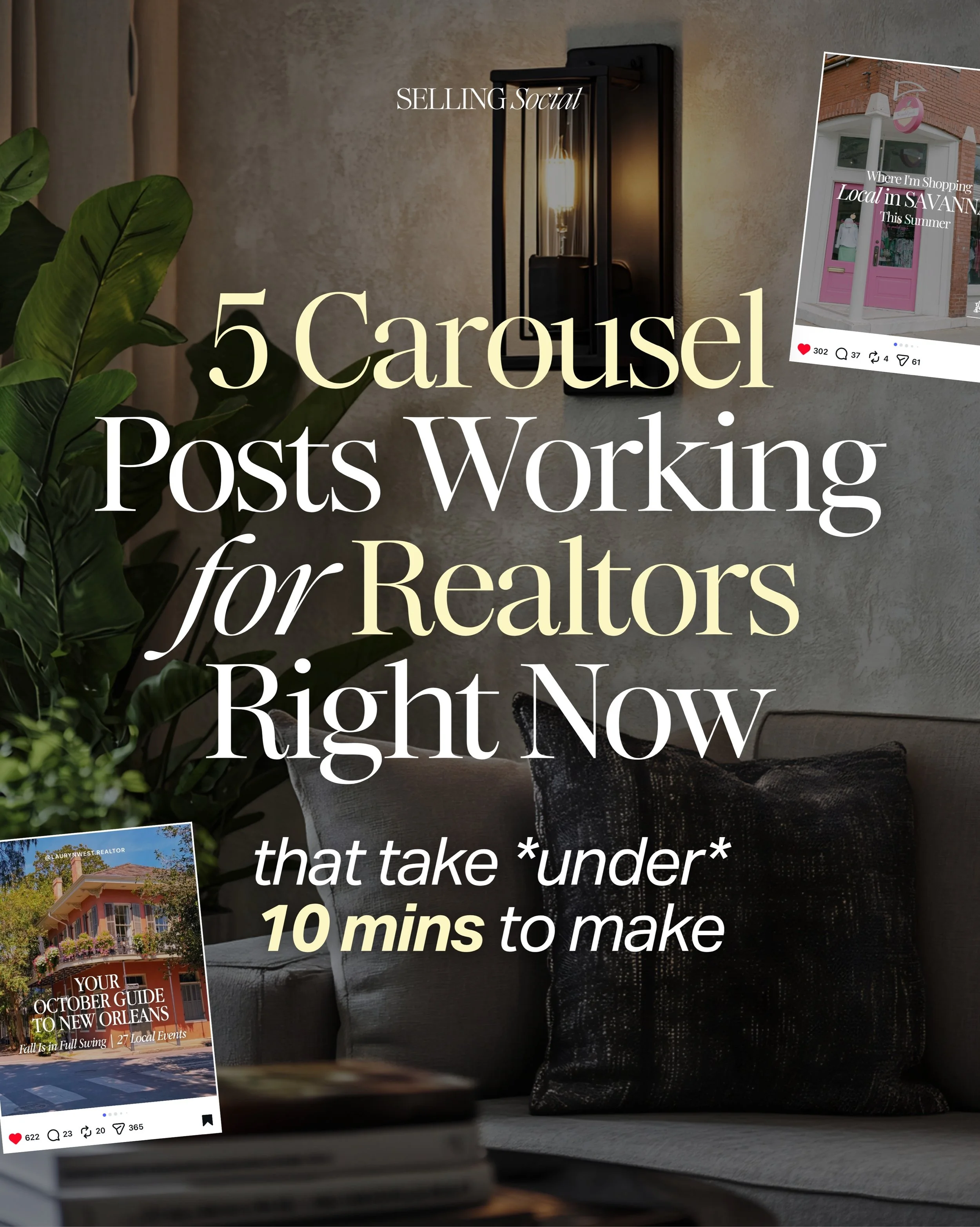 5 carousel posts that are getting results for realtors right now&hellip;

Each one takes less than 10 minutes to make, so no more spending your whole evening trying to figure out what to post!

And if you&rsquo;re tired of posting boring &ldquo;just 