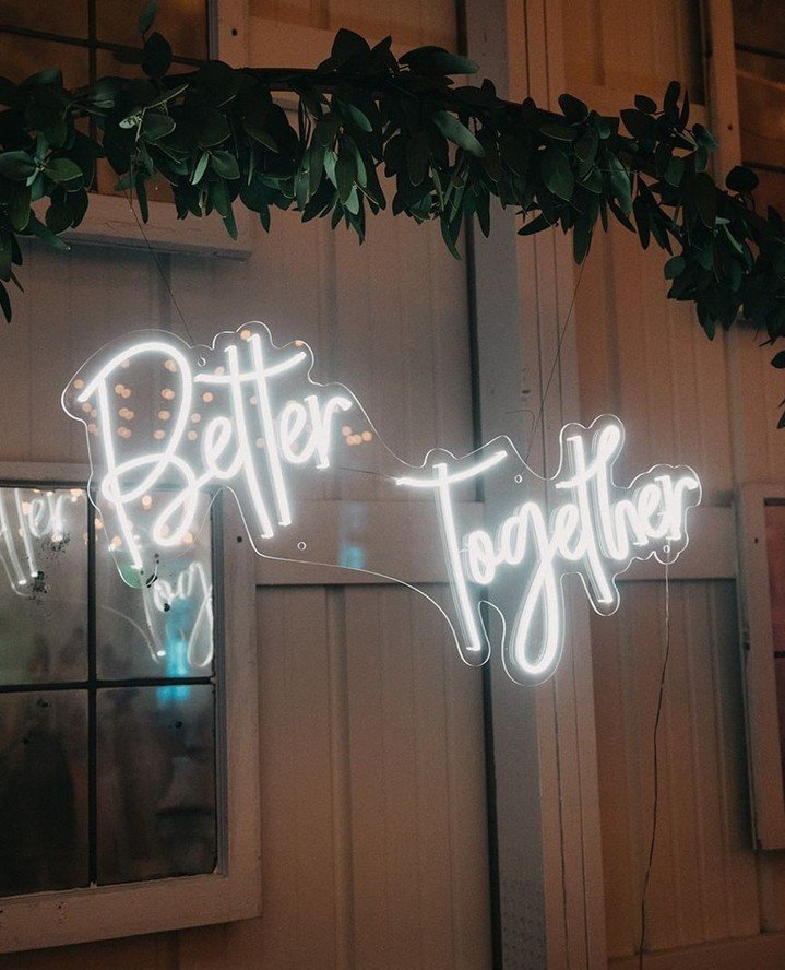 One of our favorite items from our &quot;Something Borrowed Closet&quot; is this neon sign✨✨