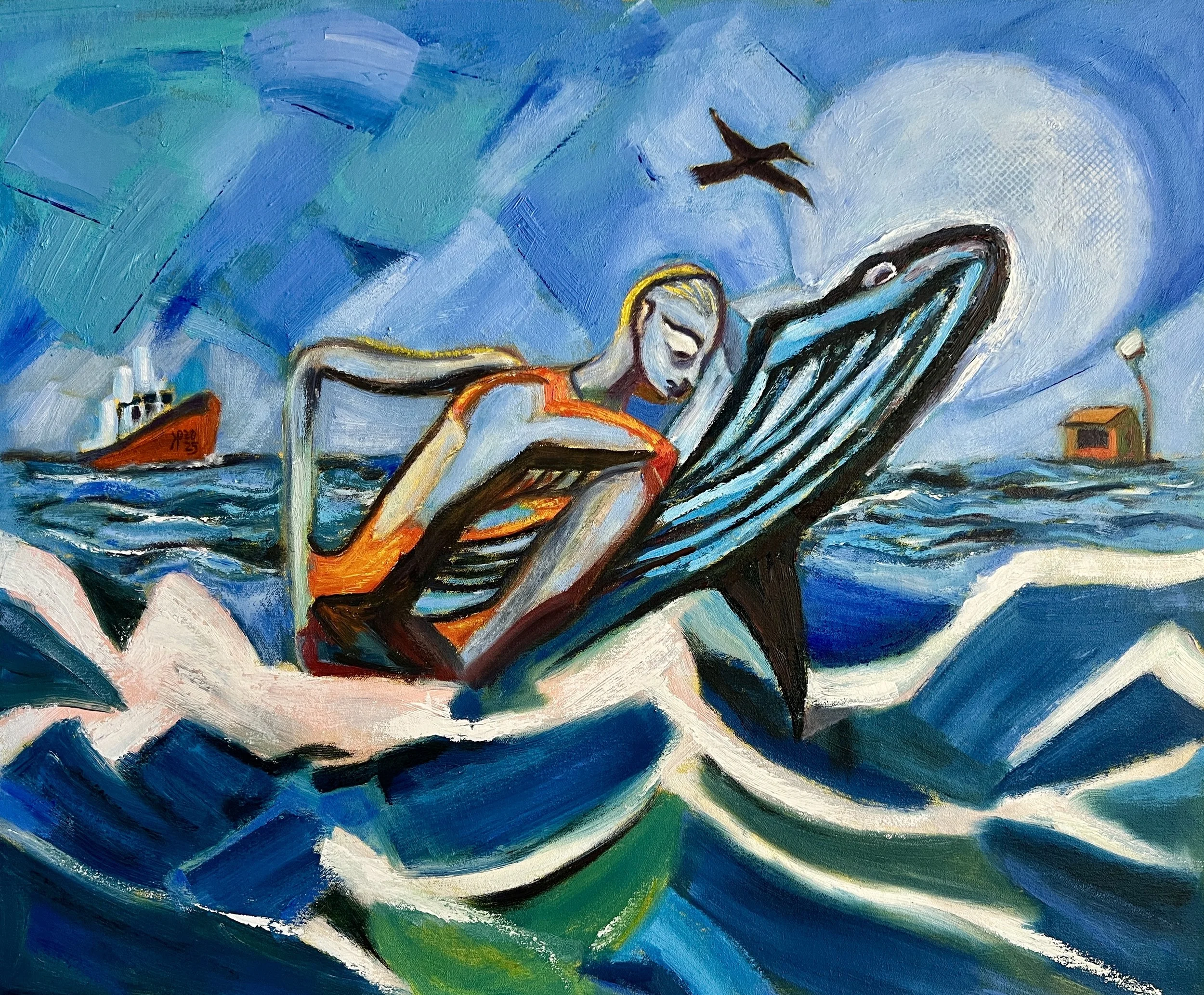 Title: Guardians of The Deep / 
Medium: Oil on canvas /	
Size:  24x30 inches / 	
Price: Rs. 42,000 /
AVAILABLE