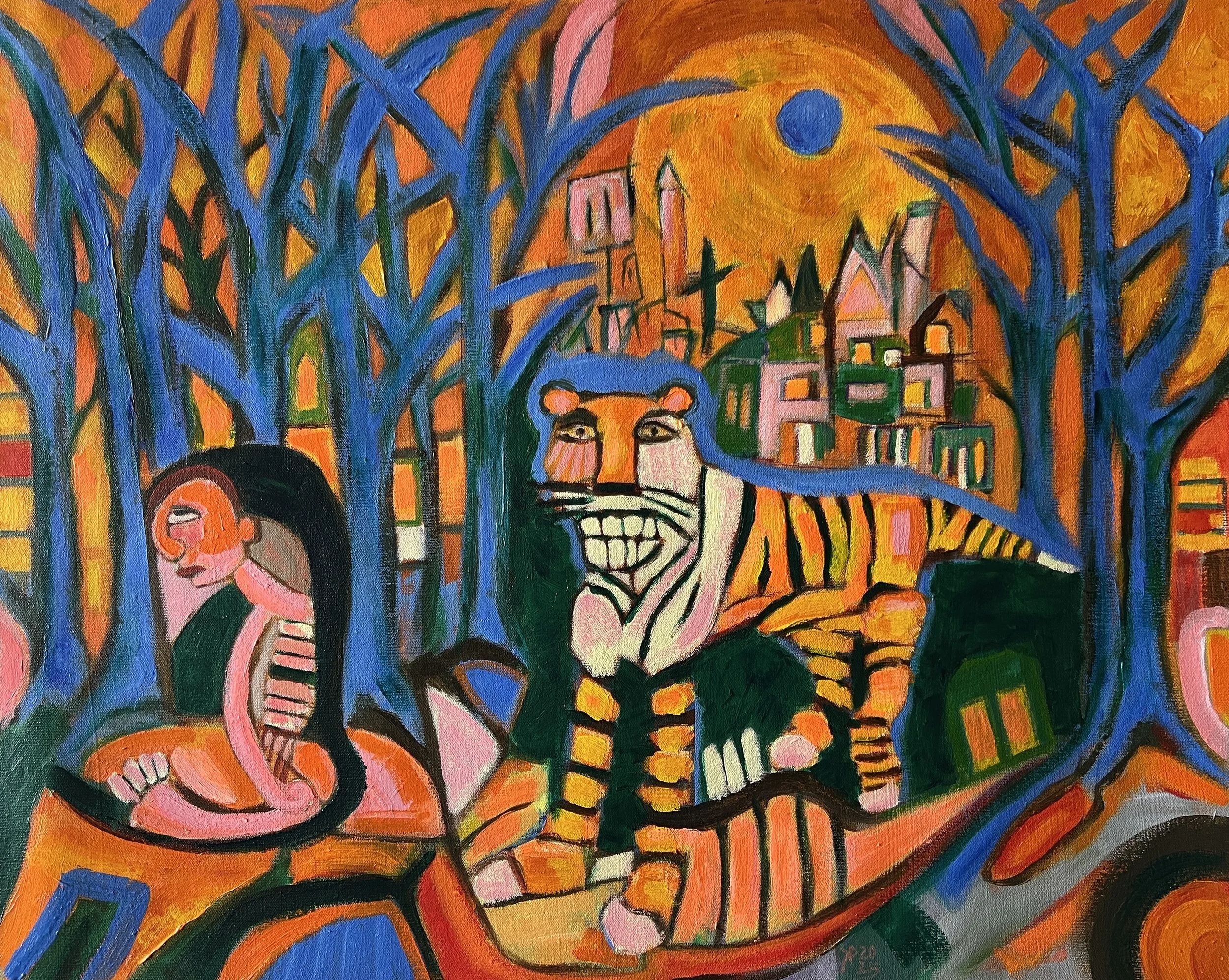 Title: Nowhere to Hide / 
Medium: Acrylic on Canvas /	
Size: 24x30 inches / 	
Price: Rs. 39,500 /
AVAILABLE