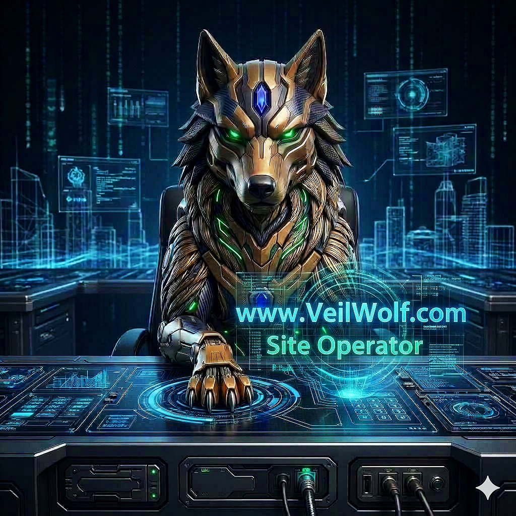 The Site Operator watching over the VeilWolf games. He uses his glowing digital screens to hide secret clues and lore all over the internet for you to find.