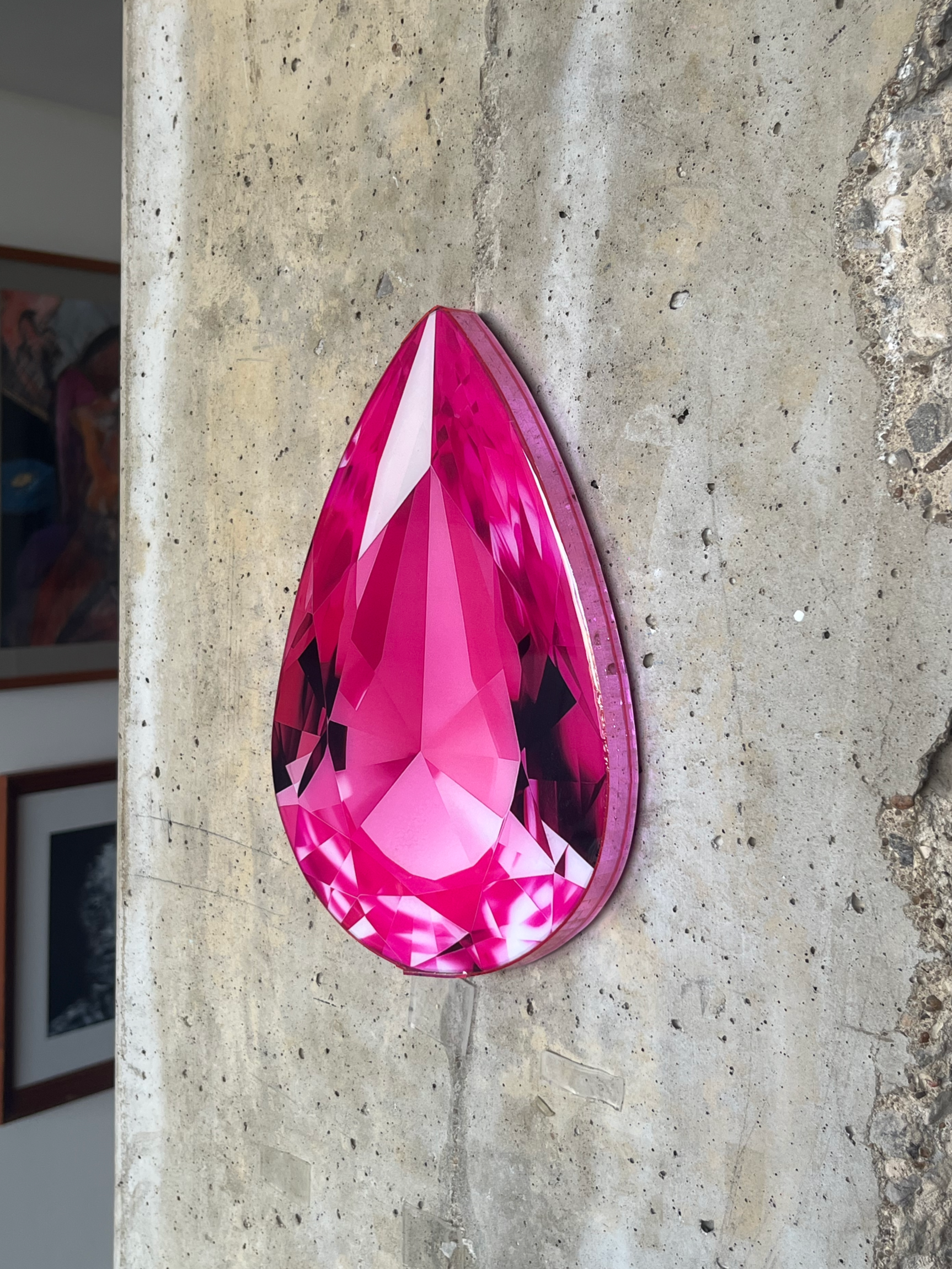 Pink Disco Gem - Teardrop