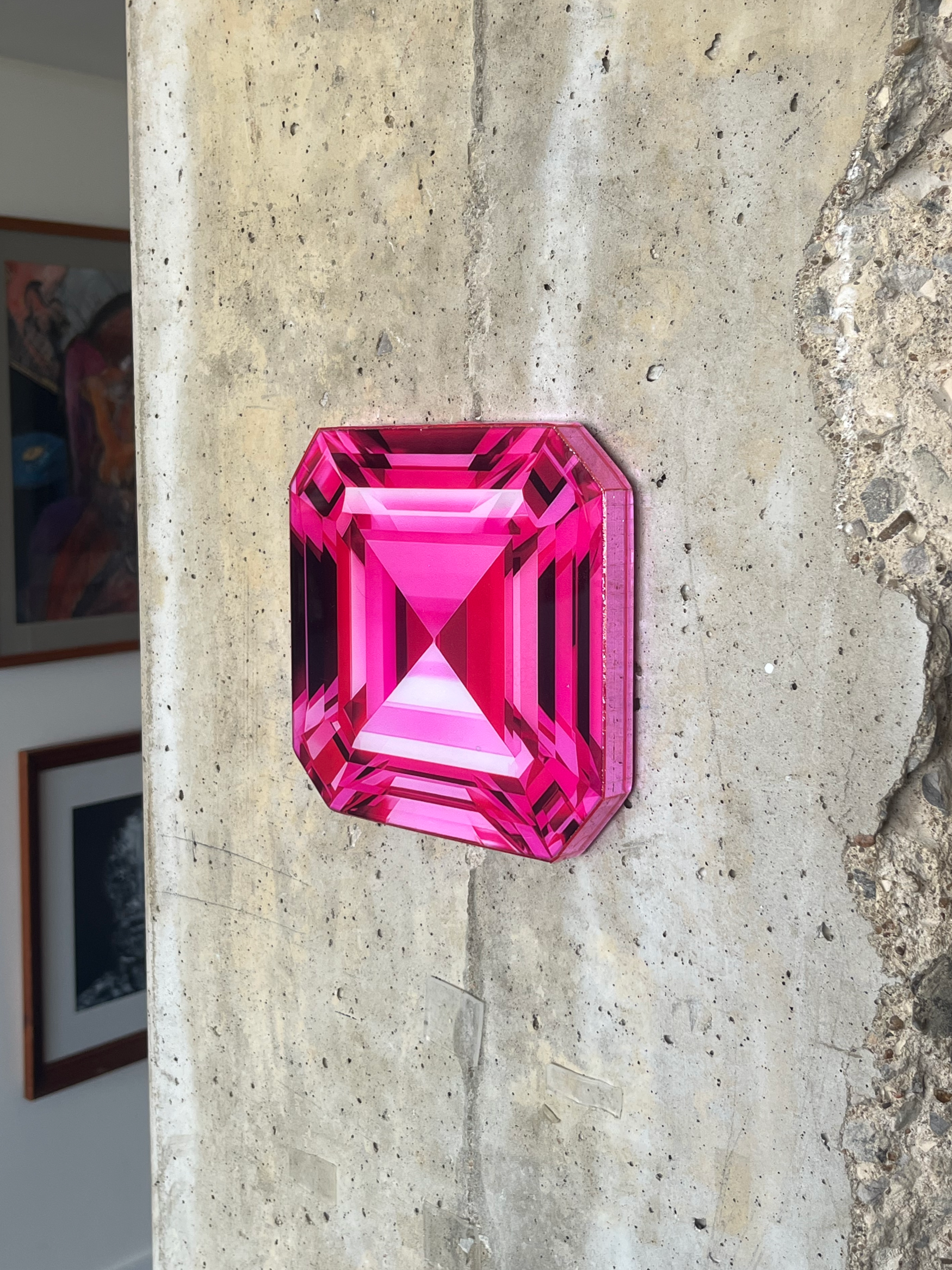Pink Disco Gem - Square Cut