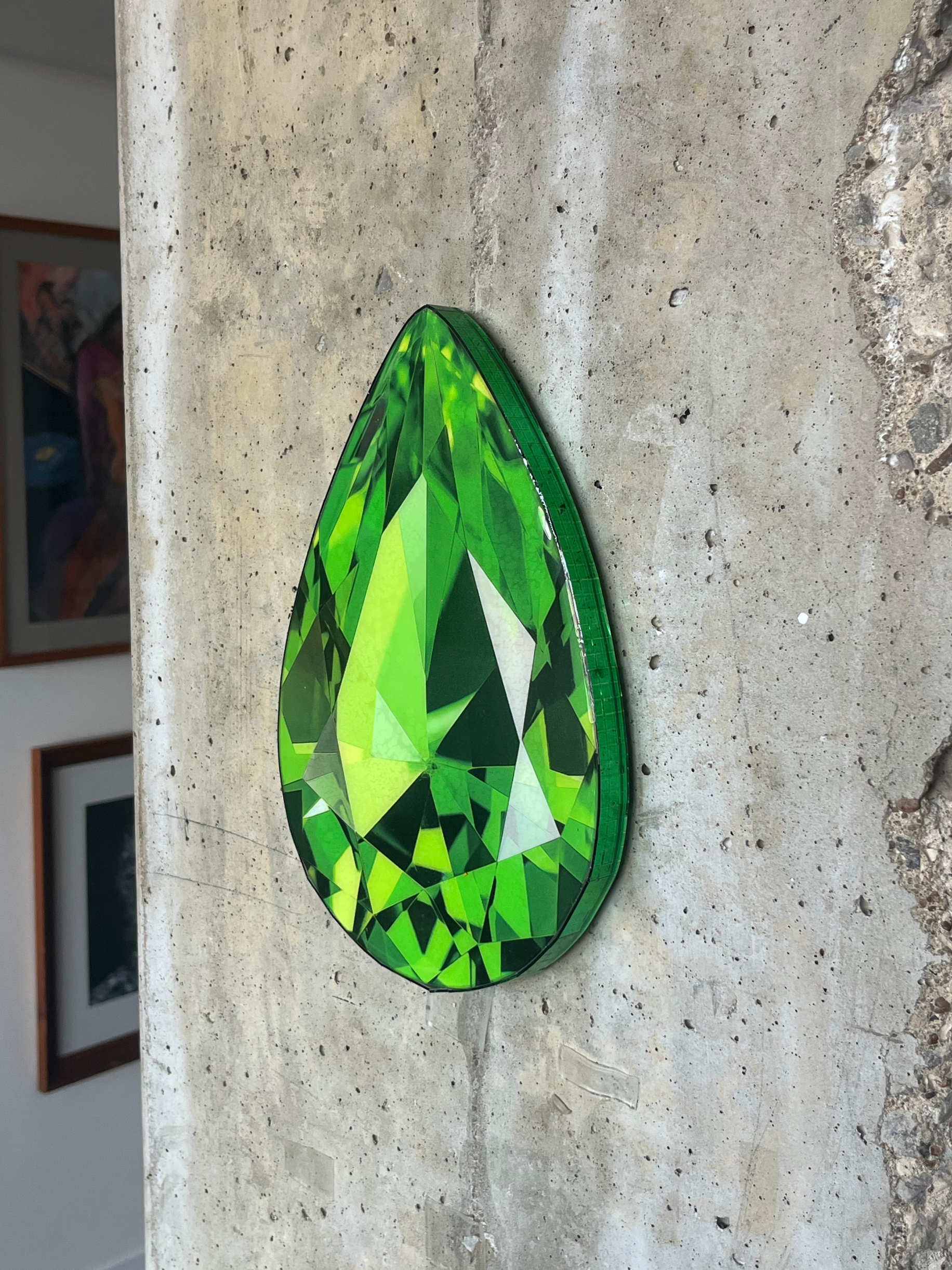 Green Disco Gem - Teardrop
