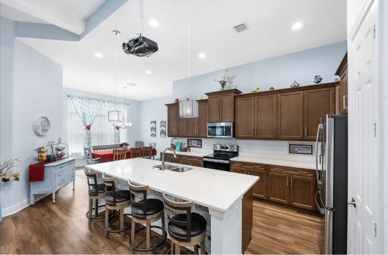Before just removed red items and small figurines on top of cabinets.
