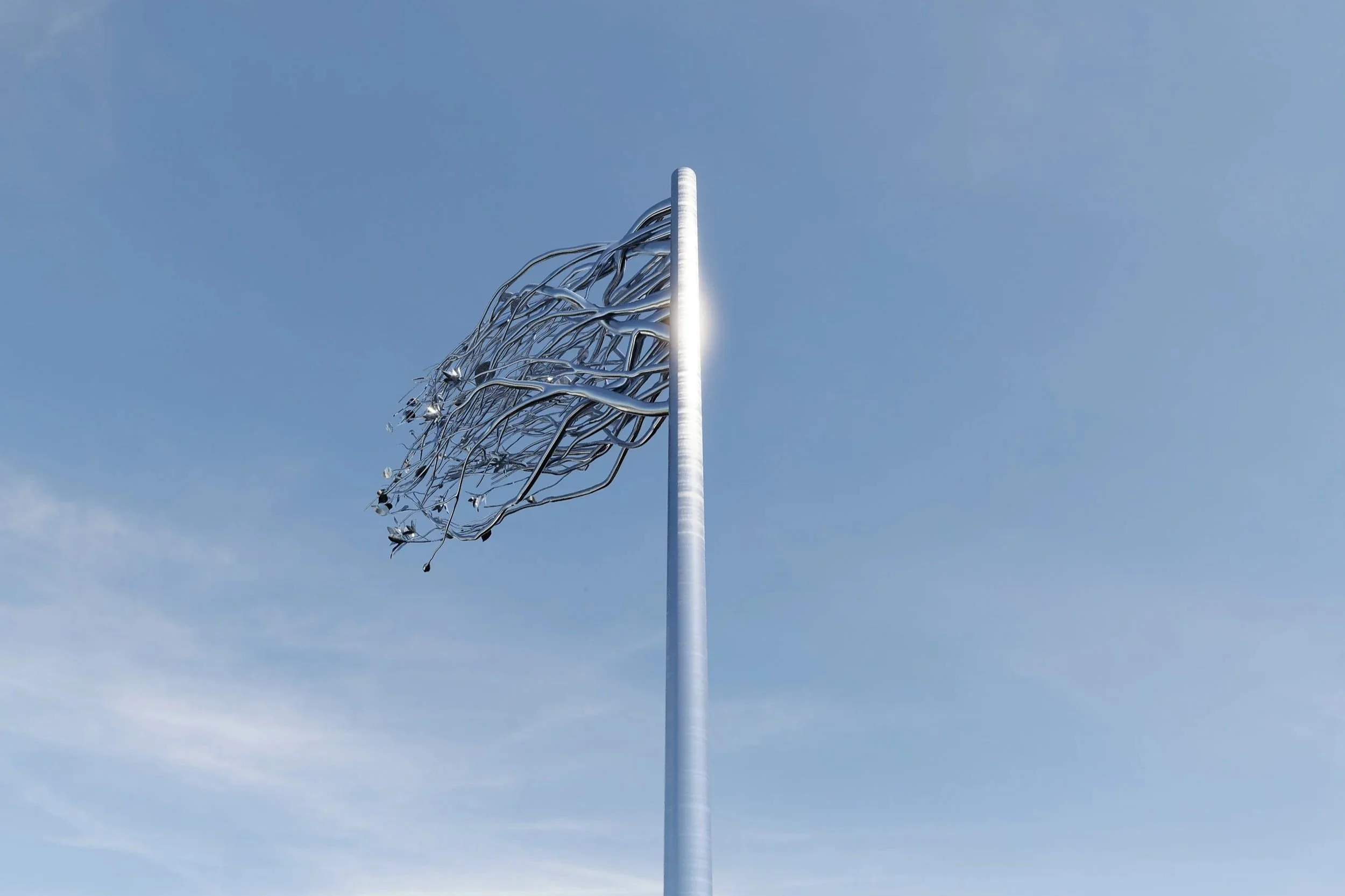 The Flag, Public Art, New York City, 2026 // Commisioned by Percent for Art NYC Department of Cultural Affairs // Sculpture, stainless steel // 7,25 m