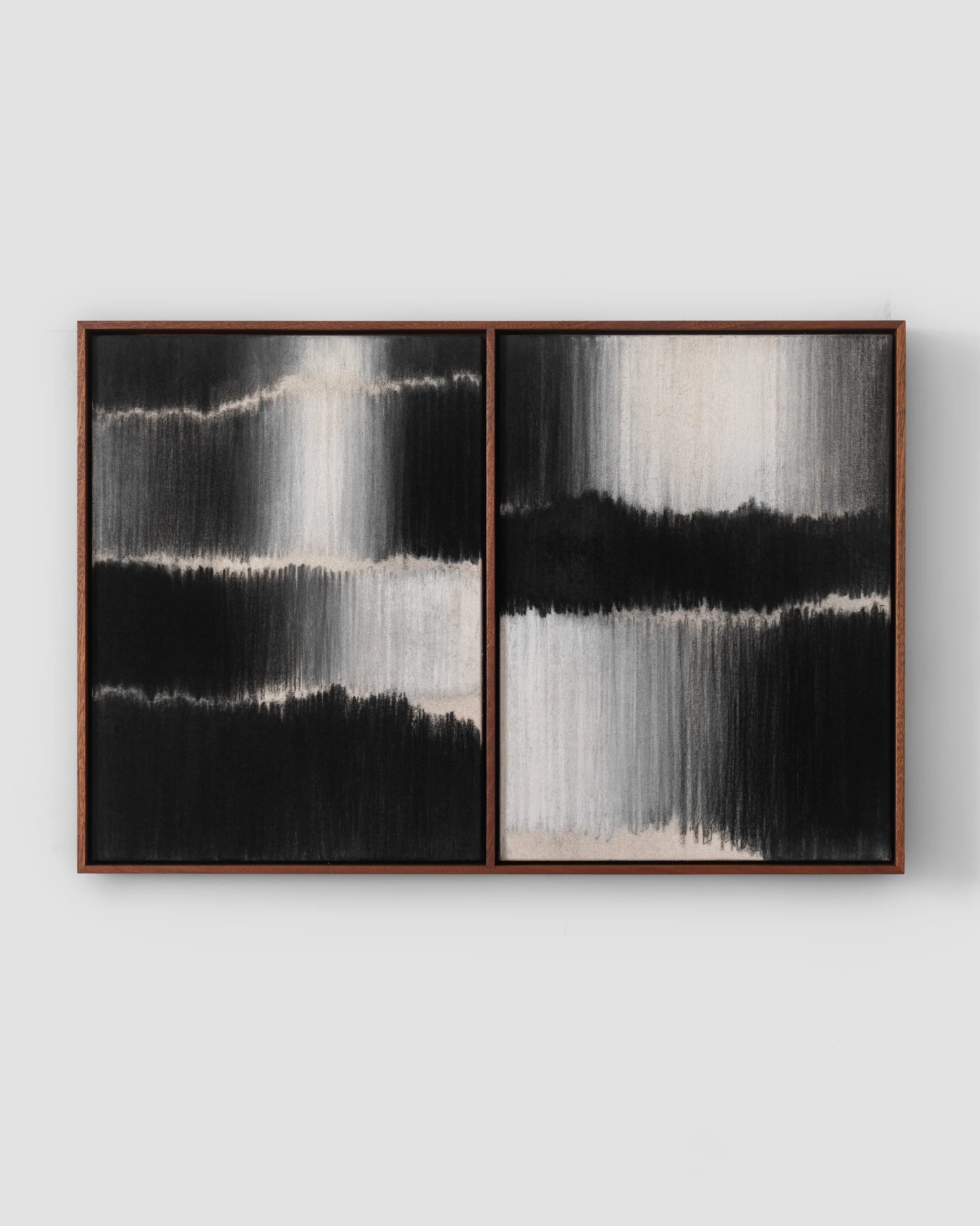 Nikolay Morgunov // 9.2/sa, 2025 // Cotton, charcoal, handcrafted frame, mixed media // 55 x 83 cm