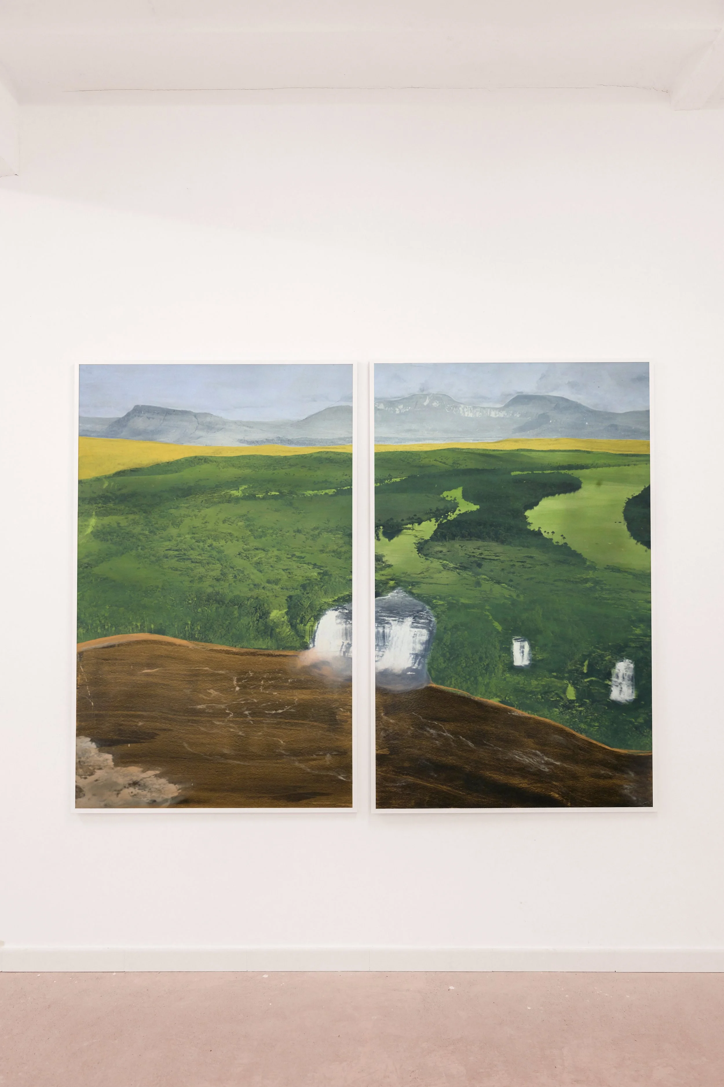 Canaima (Diptych), 2025 // Oil pigment stick and medium on pigmented inkjet print mounted on Dibond // 105 x 167 cm each