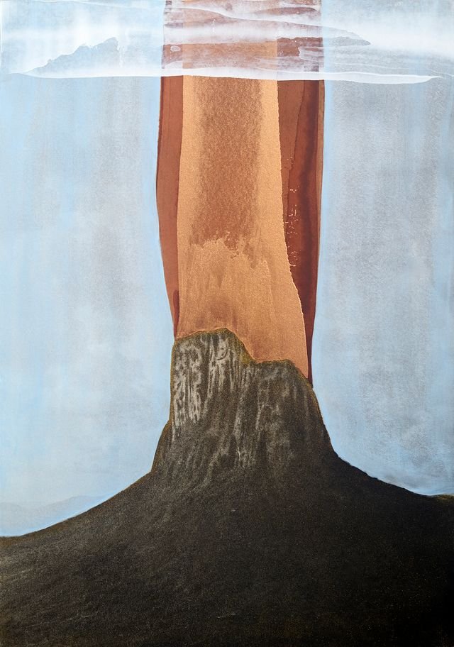Autana, 2026
Oil pigment stick and medium on pigmented inkjet print mounted on forex. 
40 x 62 cm