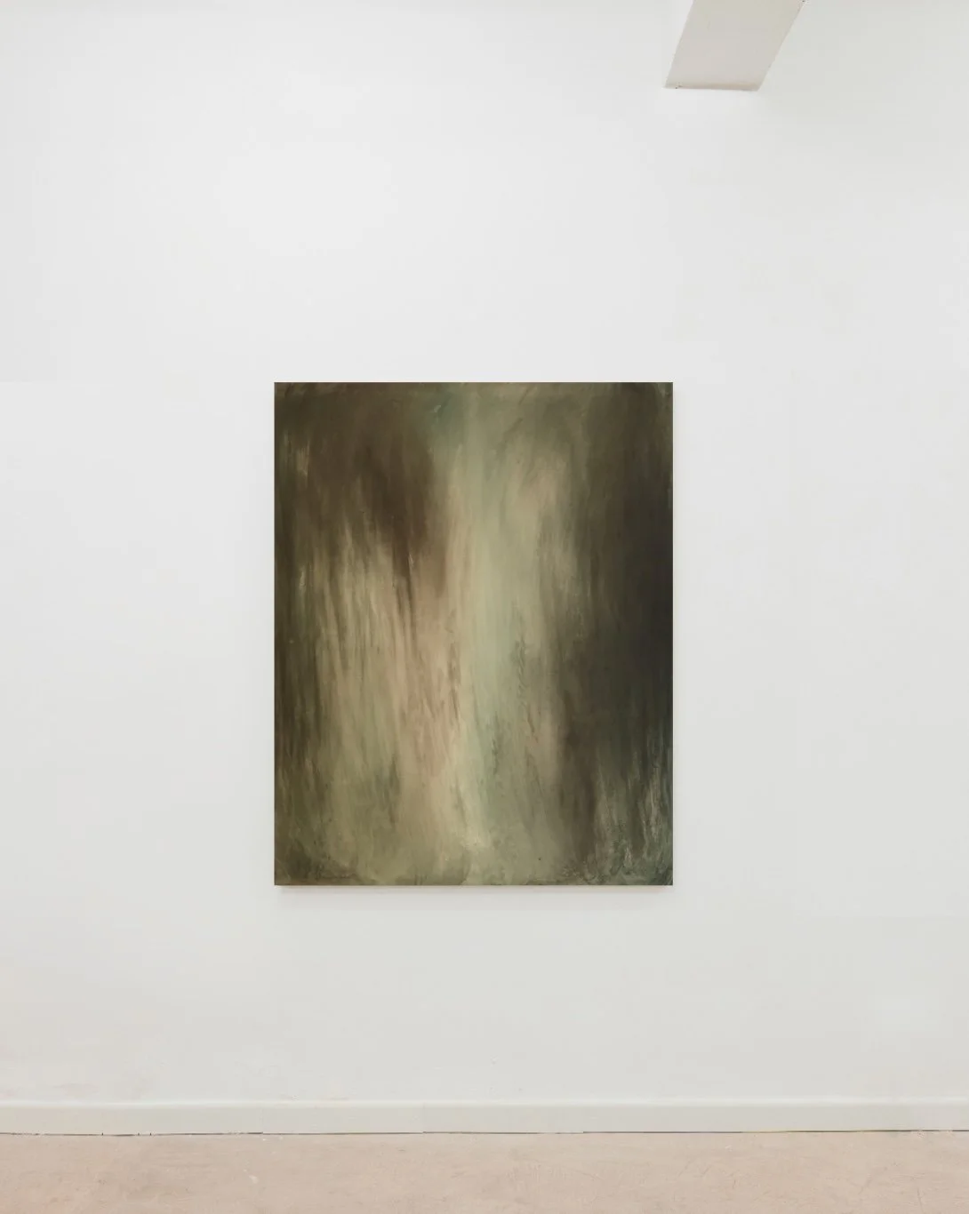 Mate- Asfalto 01, 2026 // Yerba mate, acrylic, asphalt, and coffee on canvas // 130 × 120 cm