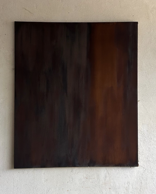 Coffe, cinnamon and mate cocido 02, 2026 // Cinnamon and coffee on canvas // 130 x 110 cm.