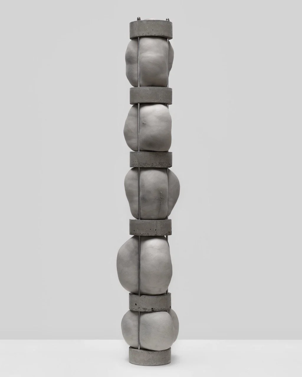 Nikolay Morgunov  // Bigotry, 2025 // Nylon textile, aluminum rods, concrete, mixed media // 102x18 cm
