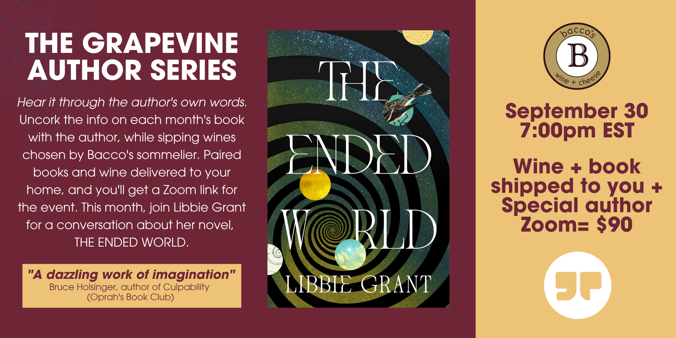 Grapevine Author Series with Libbie Grant (online)