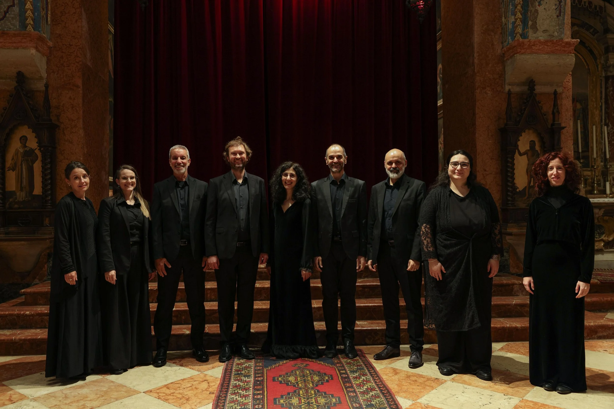 At San Lazzaro degli Armeni, Venice. Photo: Levon Mkrtchyan. Edesse Ensemble: N. Kuprina, M. C. Ardolino, A. Pitteri, M. Wyszkowski, J. Rapaccioli, E. M. Bisetto, E. Imbalzano, M. Baldo, C. Graziadei.