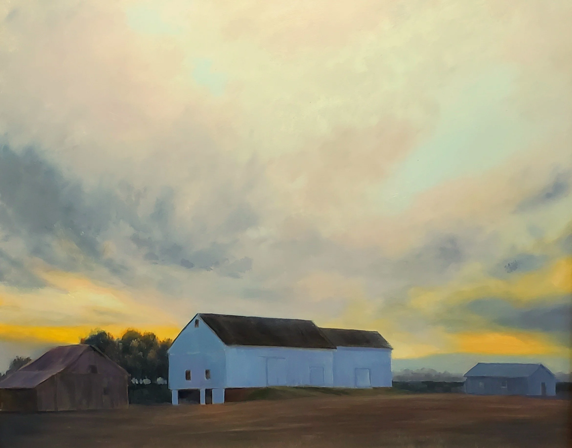 Twilight at the Farm, Oil on Panel, 16x20, available