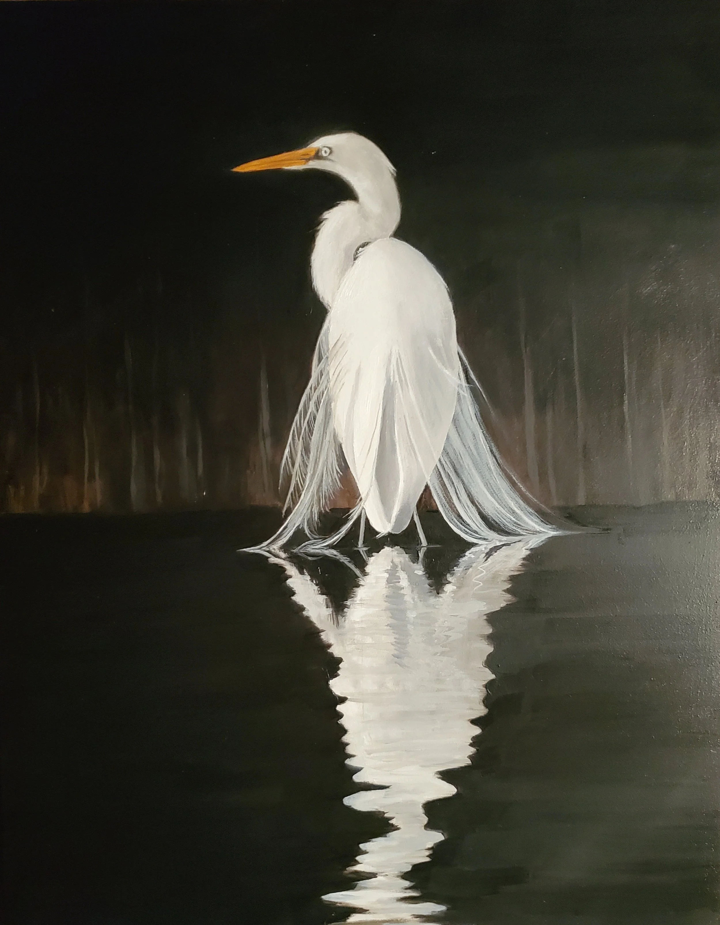 Reflections in Black and White, Oil on Panel, 16x20, available