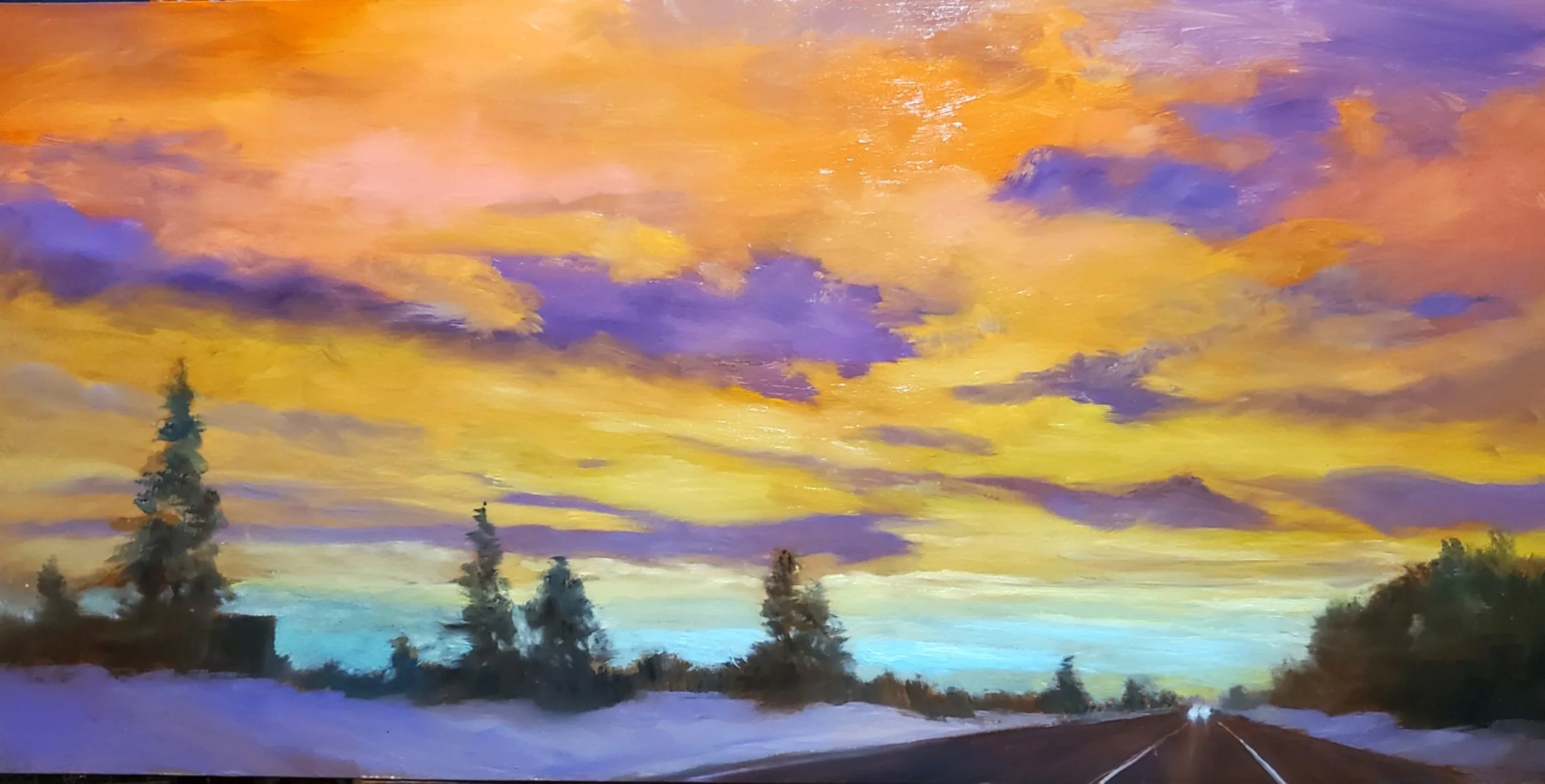 Twilight Sonata, Oil on Panel, 12x24, available