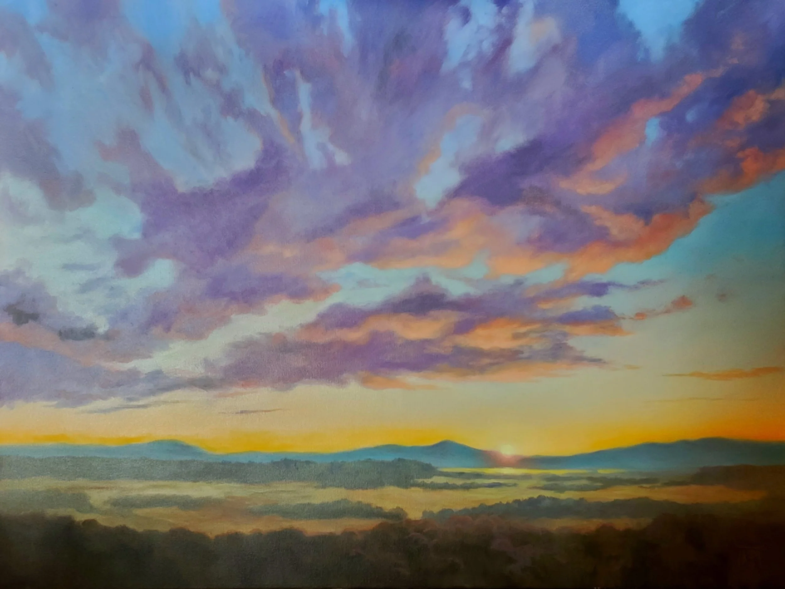 Hymn in Violet and Orange, Oil on Canvas, 36x48, available