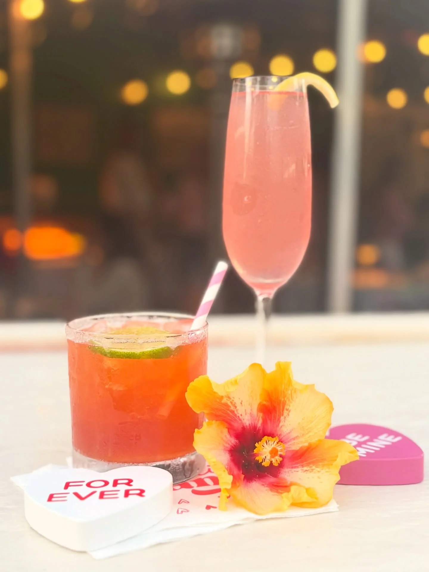 Our Valentine's Drinks were so delicious we've extended them until today🌸 Enjoy our two special drinks:

✨the Amaro Amour with Hibiscus Infused Hendrick's Gin, Amaro,Fresh Lime, On the Rocks w/ a Sugar Rim🌺 

✨Blushing Promise with Angostura, Fresh