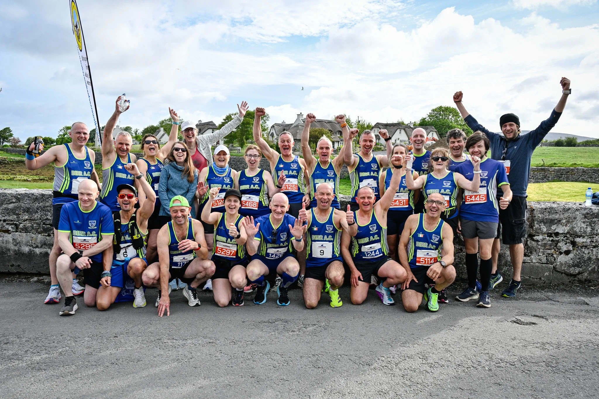 Birr Athletic Club runners celebrating at the Clare Burren Marathon Challenge 2026
