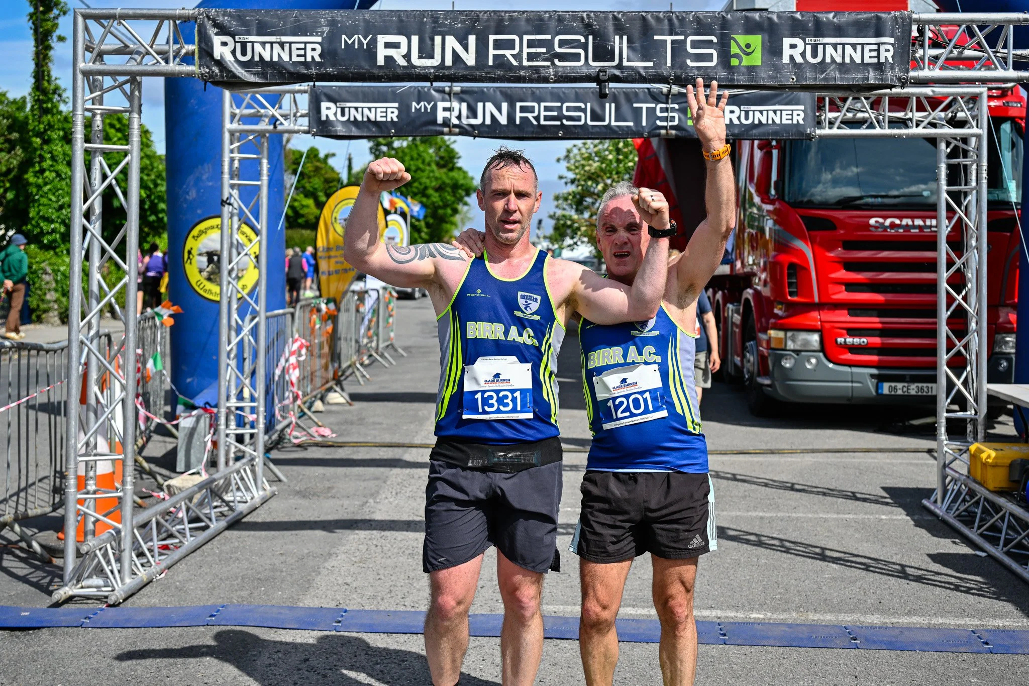 Finishers celebrating together at the Clare Burren Marathon Challenge in Ballyvaughan