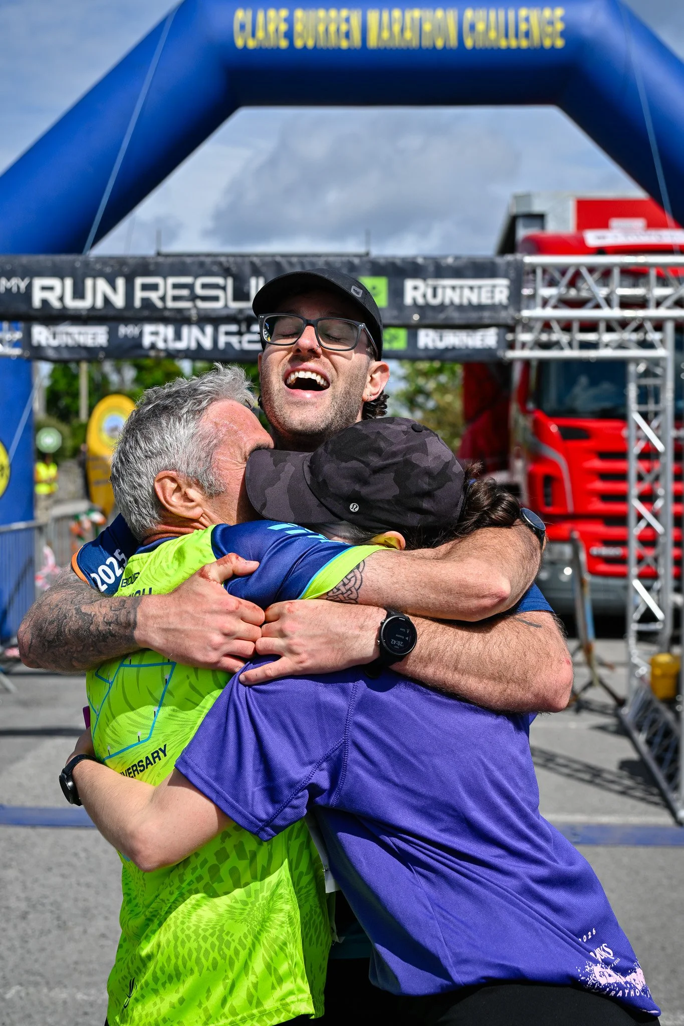 Finishers celebrating together at the Clare Burren Marathon Challenge in Ballyvaughan