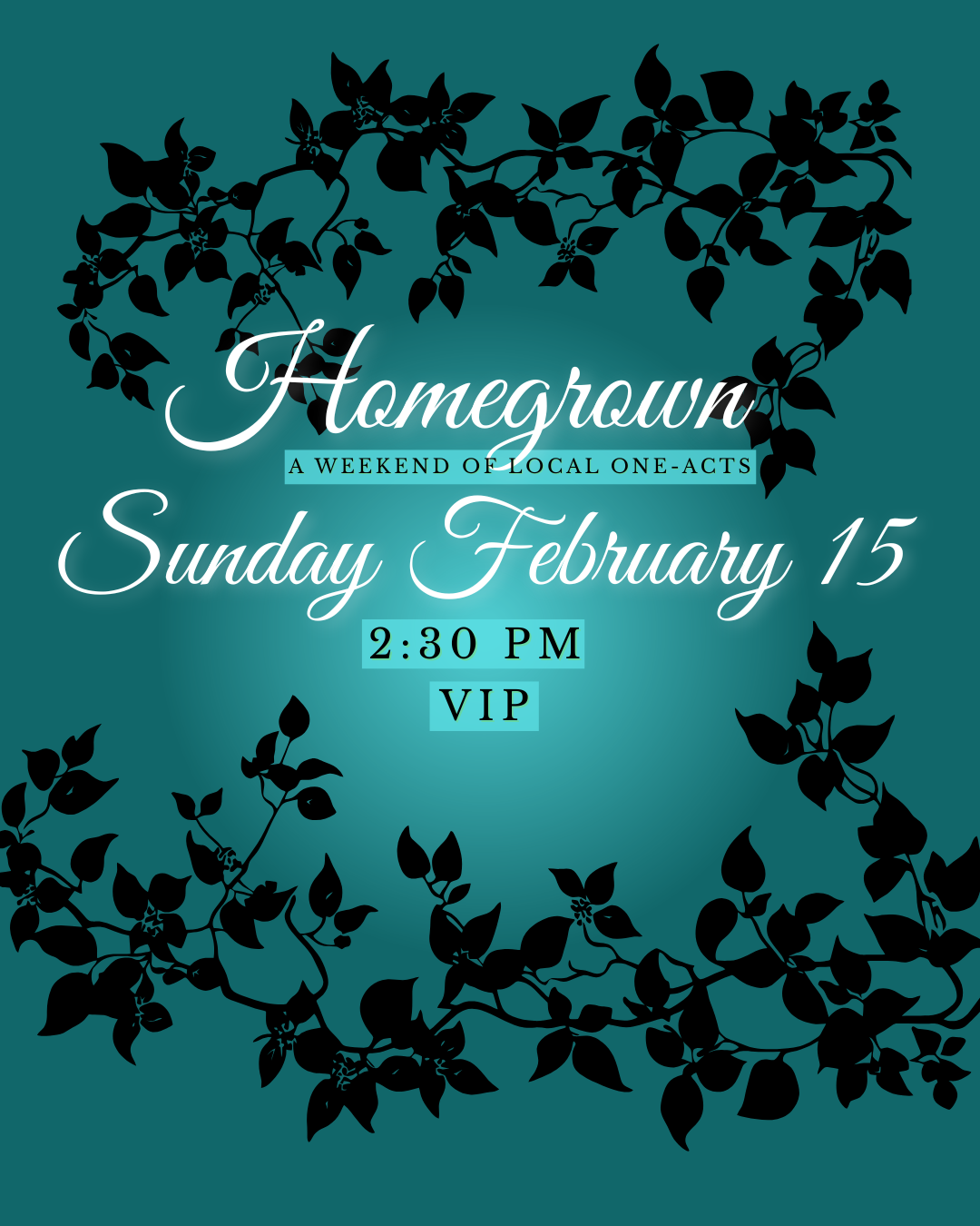 Homegrown: A Weekend of Local One-Acts Sunday February 15 VIP