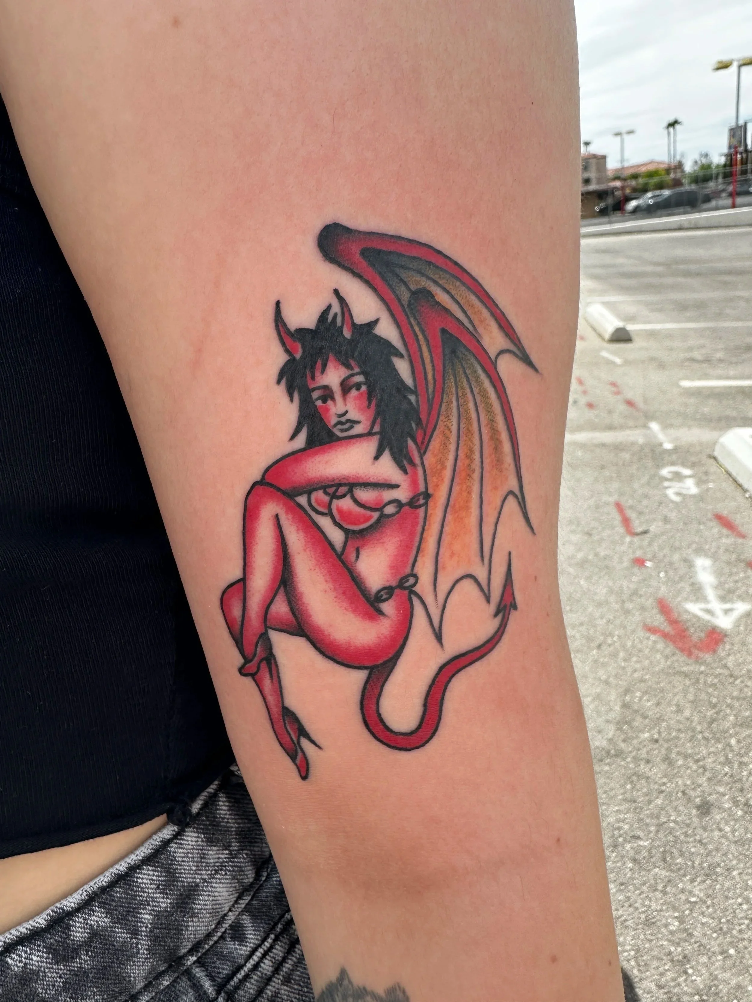 Little devil girl made from some of my flash. I like that she has a sort of “Heavy Metal” magazine vibe.
