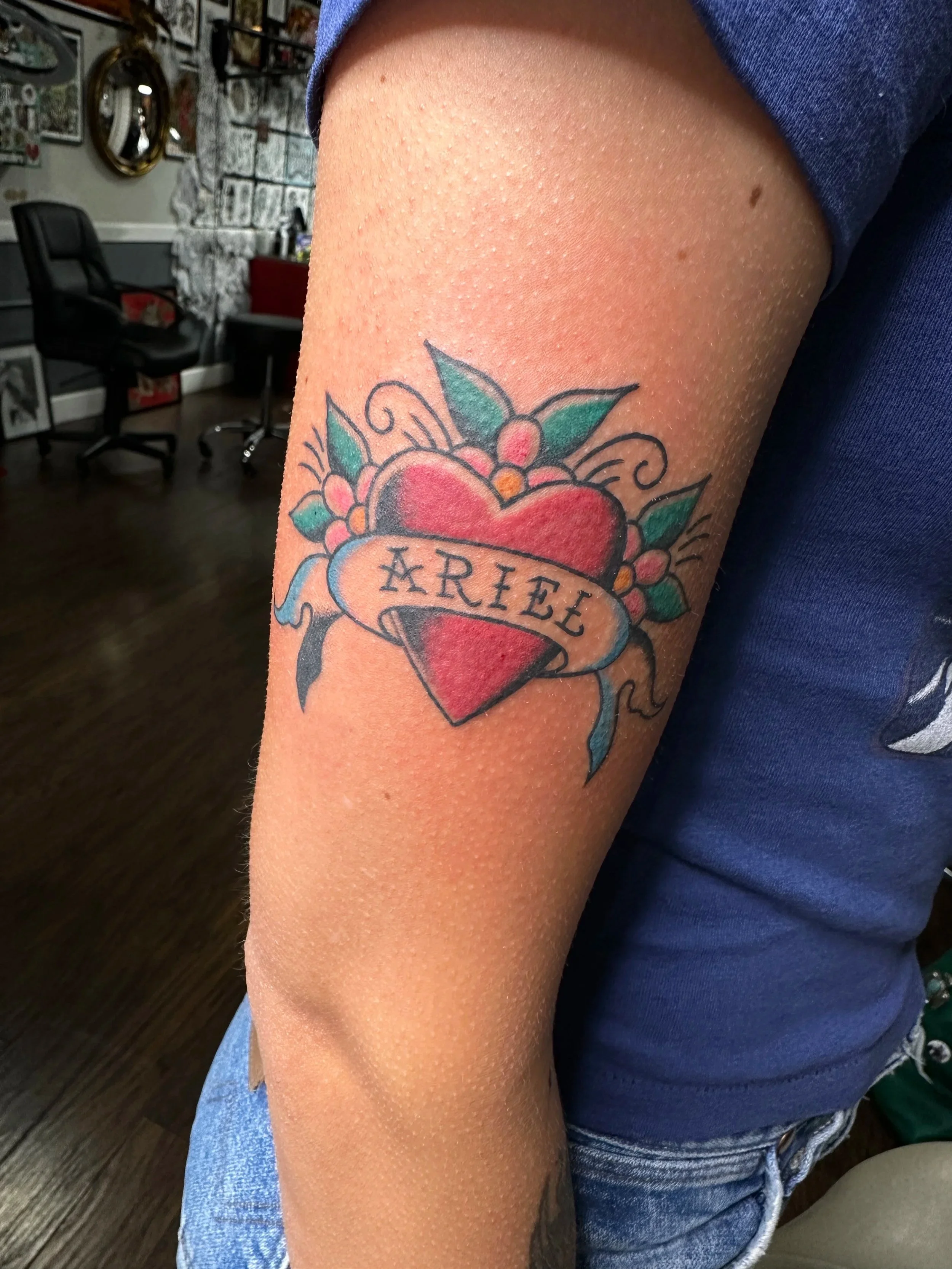 Go ahead and get your love’s name tattooed on you. Make sure it’s classic like this one based on some Sailor Jerry flash.