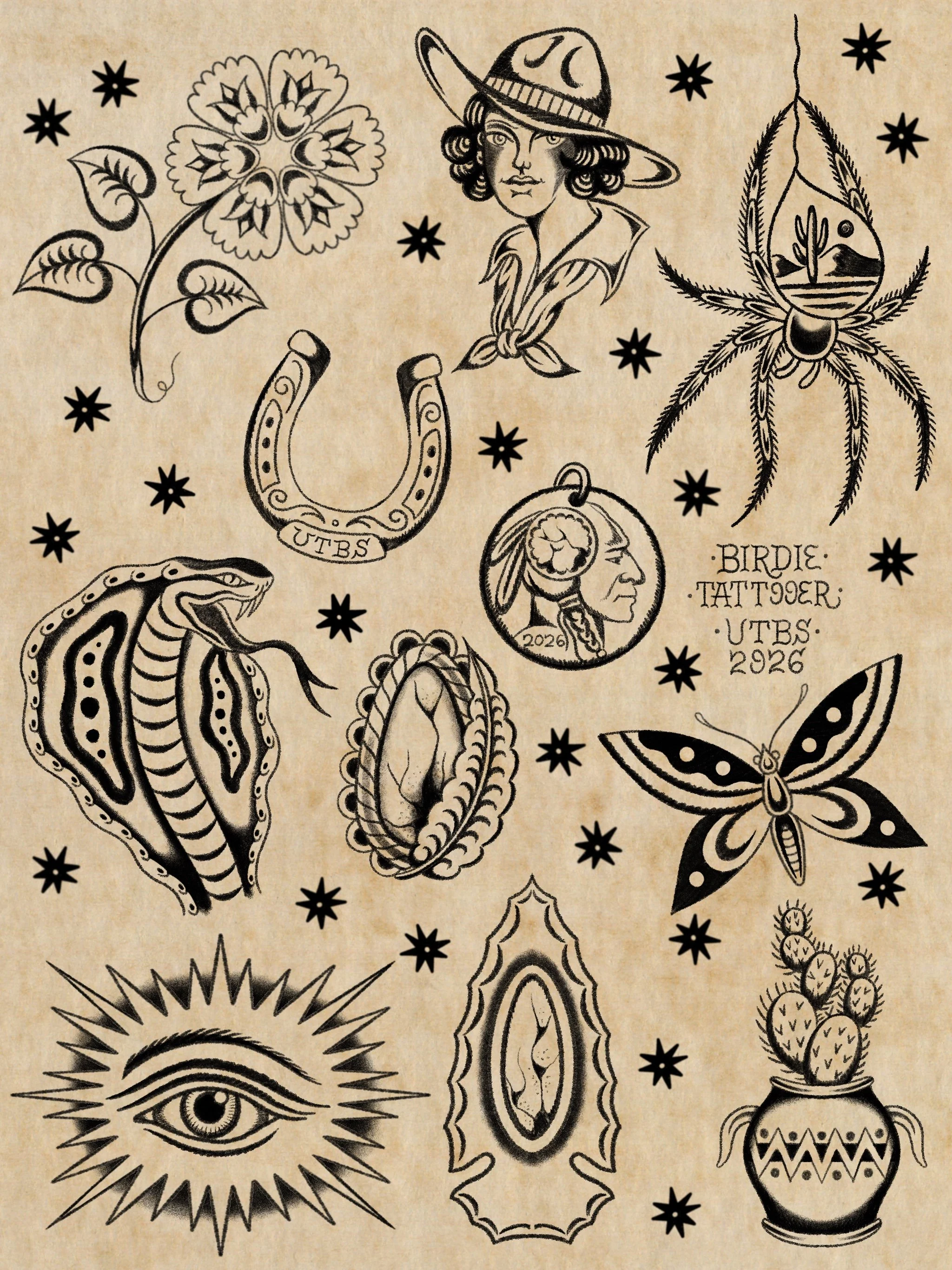 Available designs from @birdietattooer