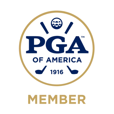 PGA of America Member logo – official certification badge recognizing professional golf instructors and coaches.