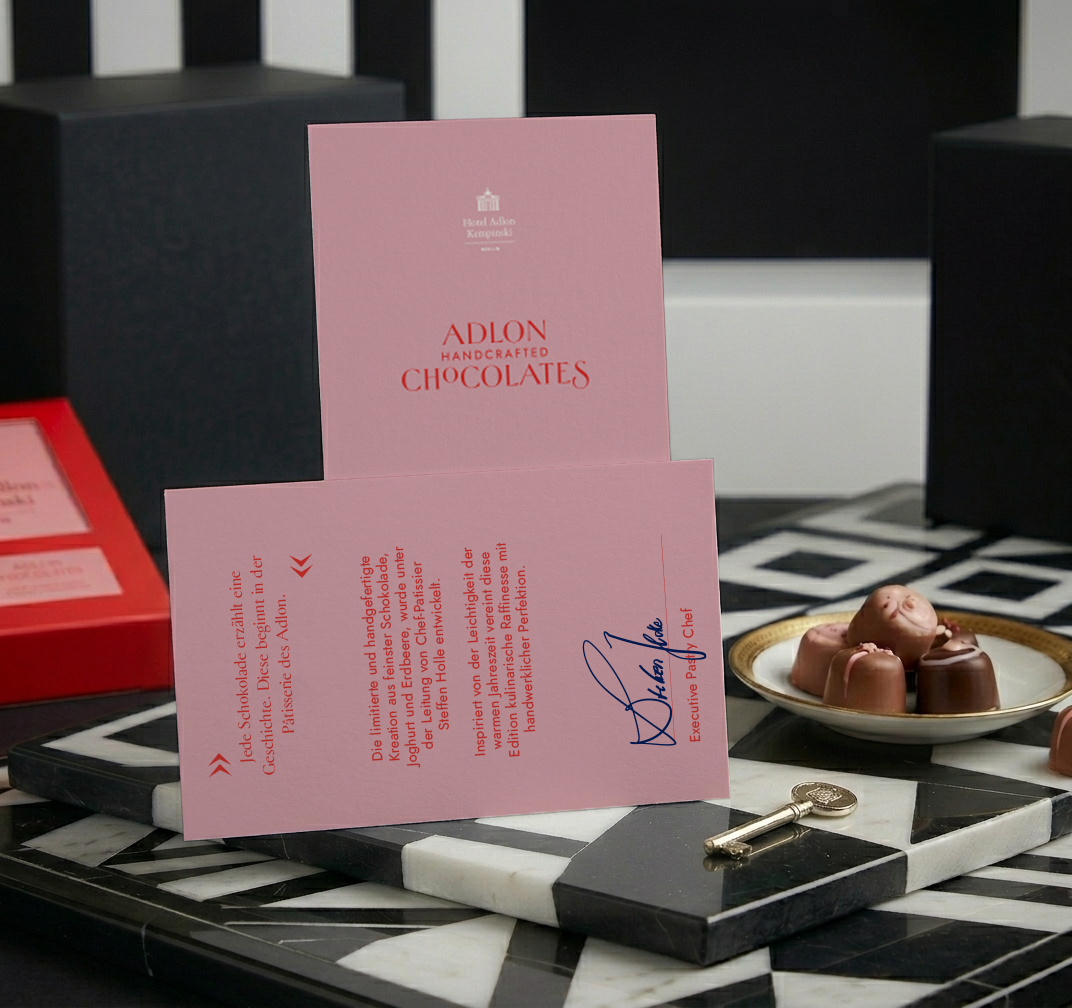 Zertifikat Adlon Handcrafted Chocolates
