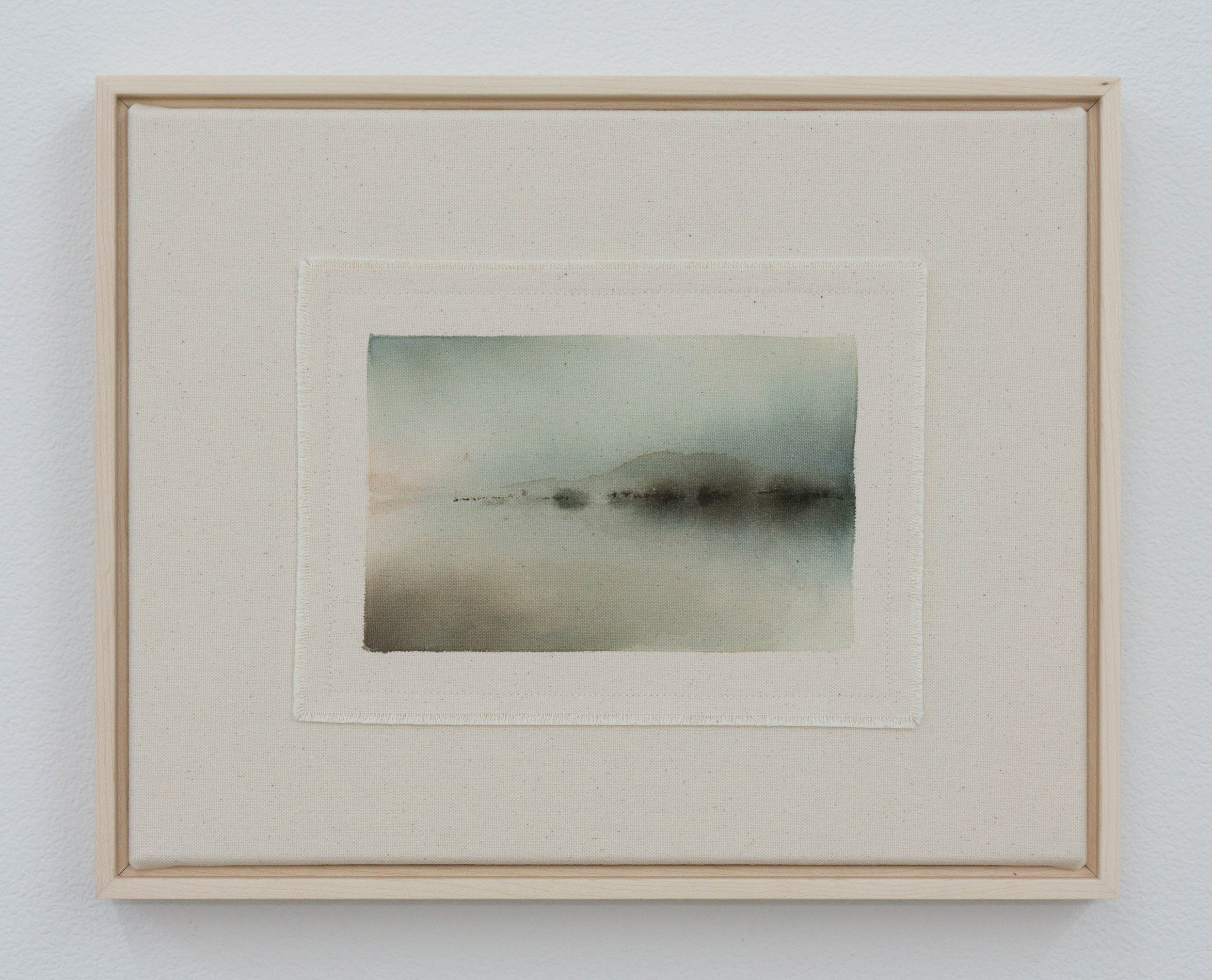 'Reflection V' Acrylic on sewn unprimed canvas 11"x14" Framed in natural maple